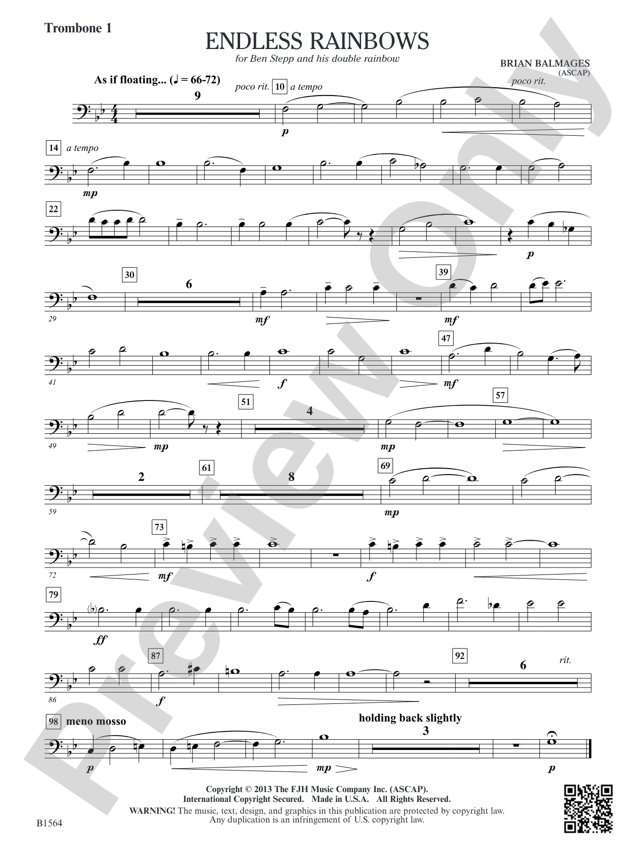 Endless Rainbows: Trombone 1