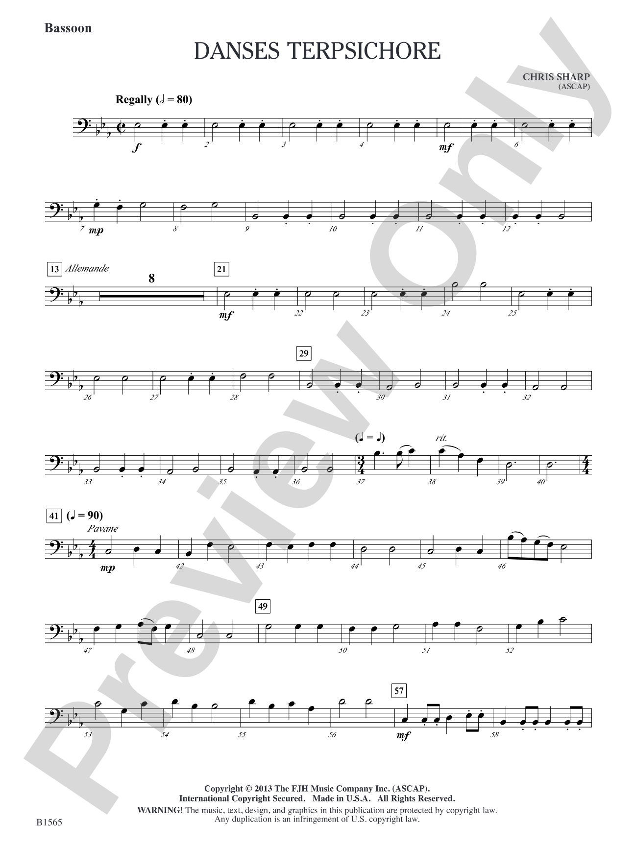 Danses Terpsichore: Bassoon