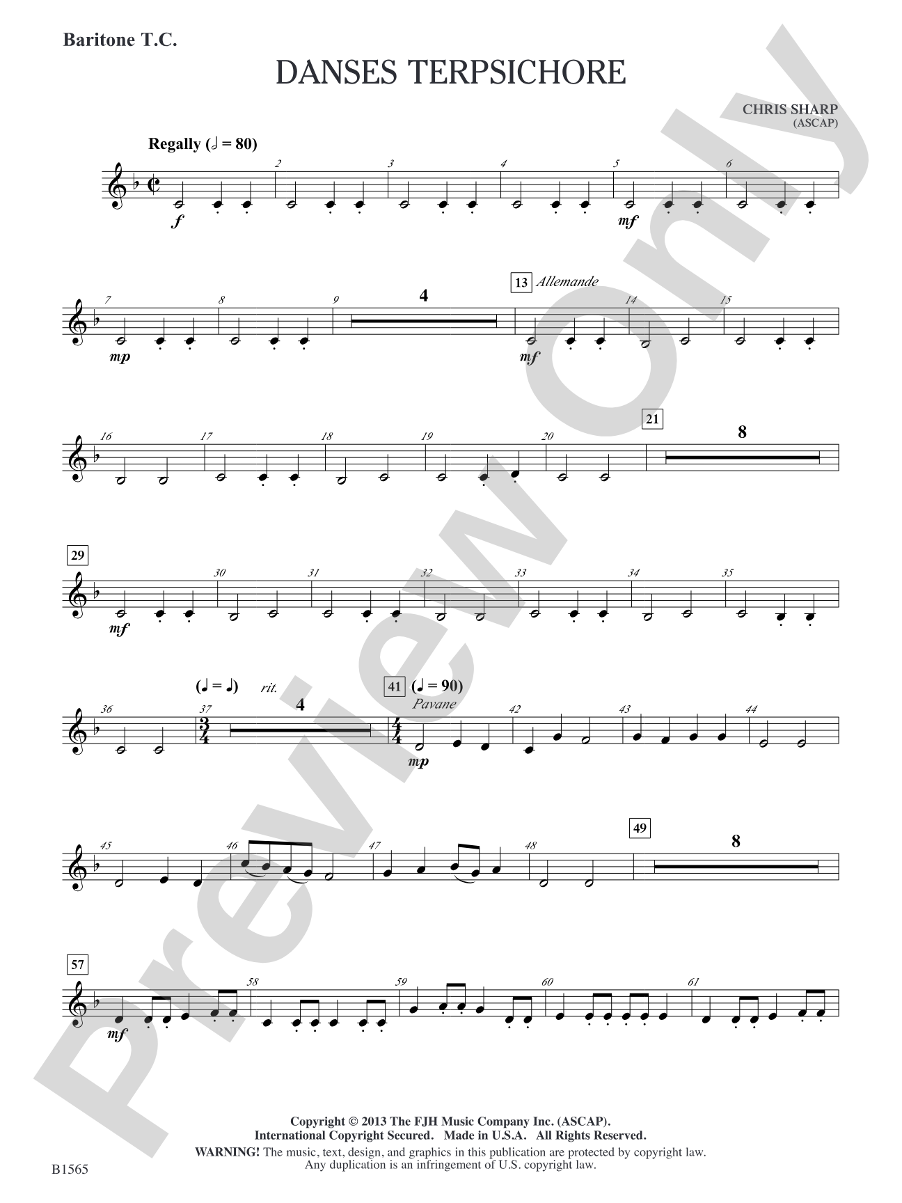Danses Terpsichore: Baritone T.C.