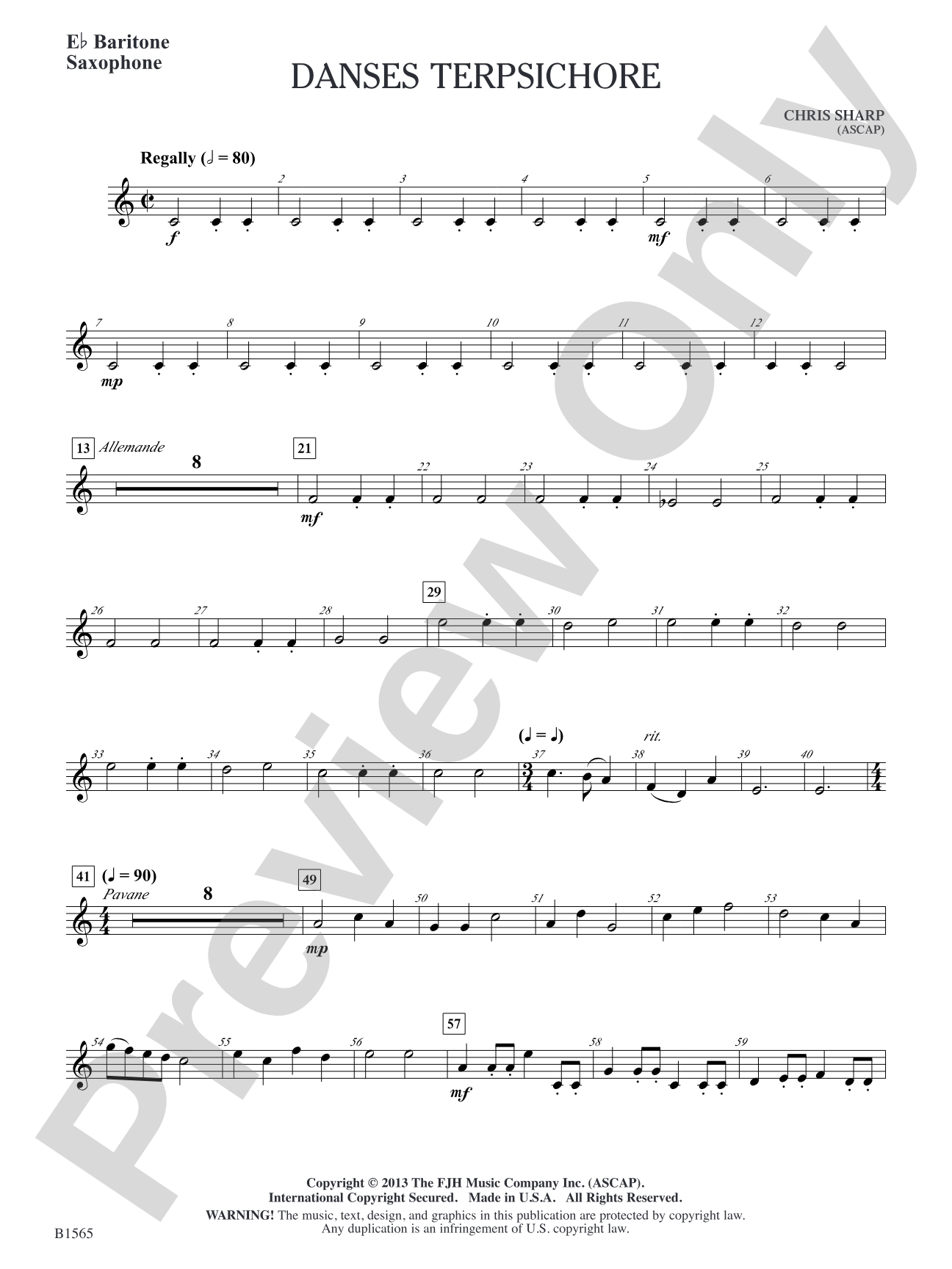 Danses Terpsichore: E-flat Baritone Saxophone