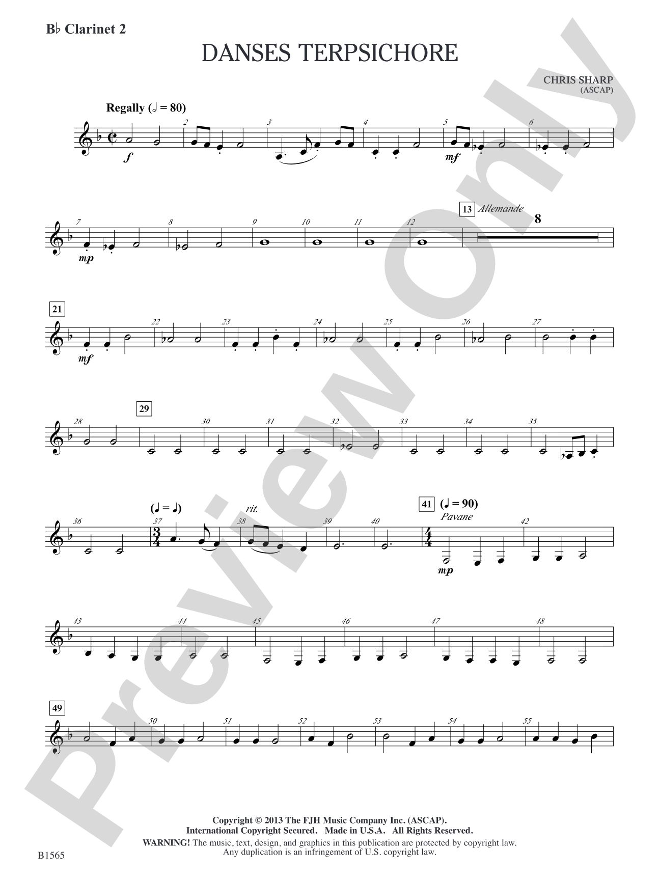Danses Terpsichore: B-flat Clarinet 2