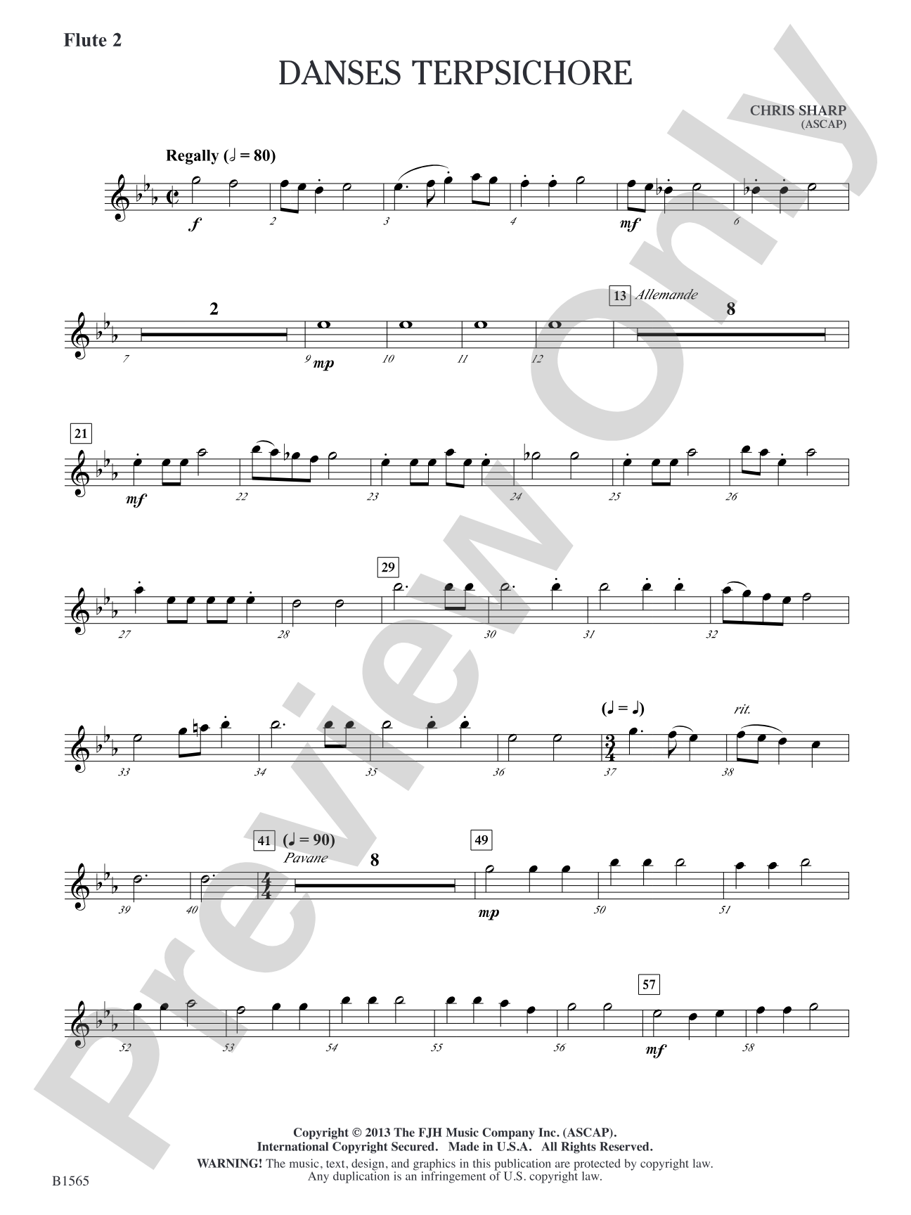 Danses Terpsichore: Flute 2