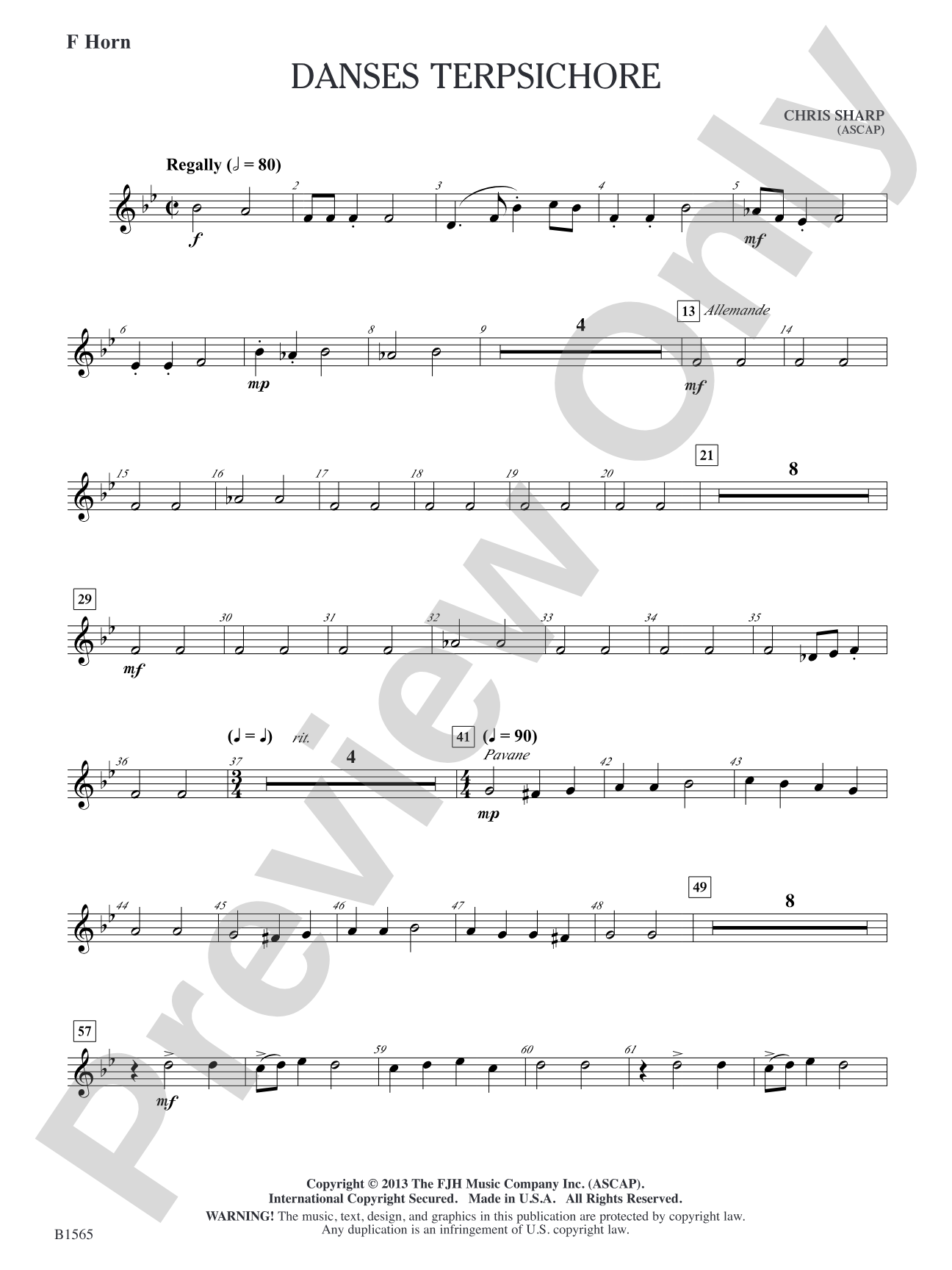 Danses Terpsichore: F Horn
