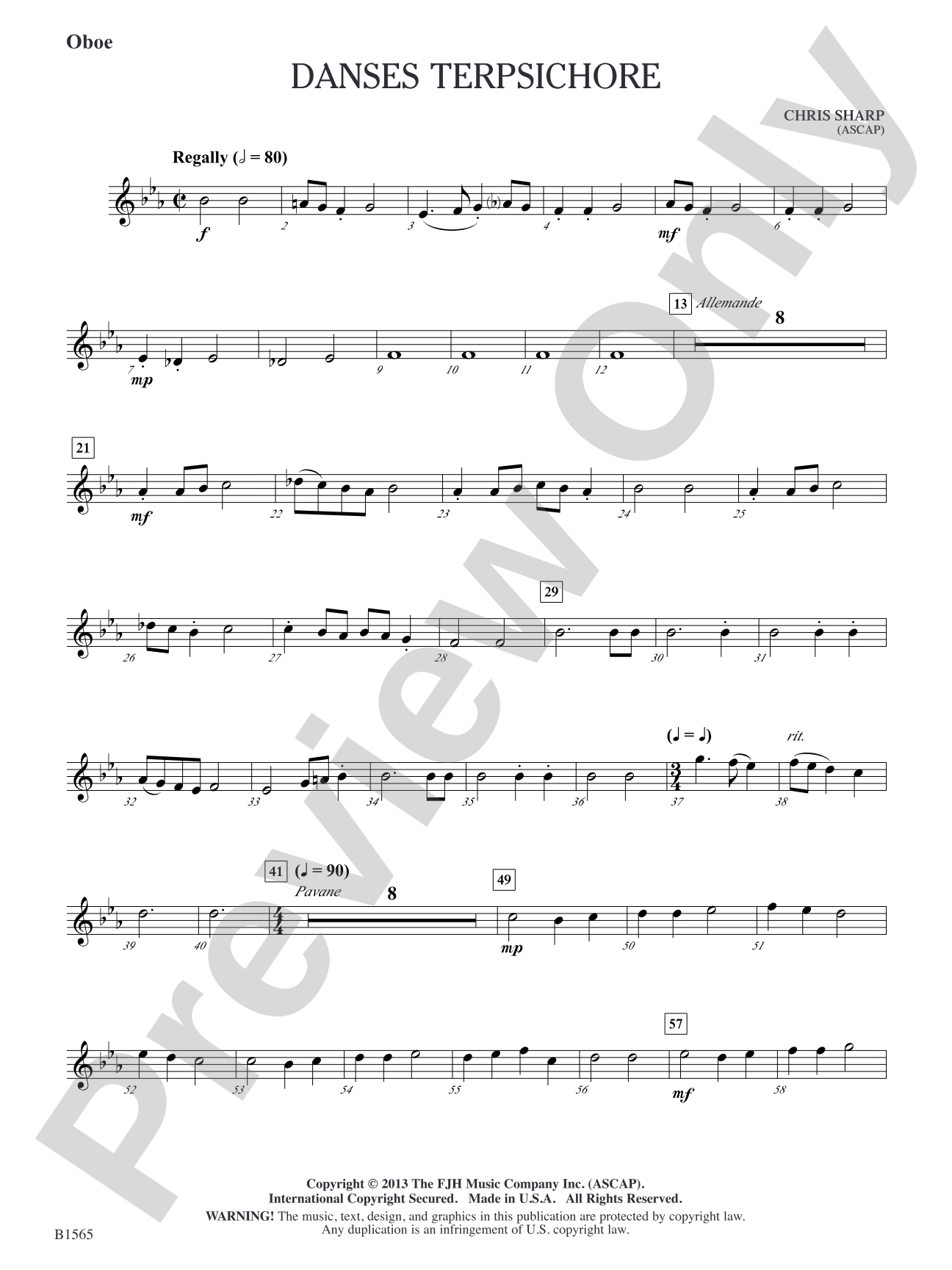 Danses Terpsichore: Oboe