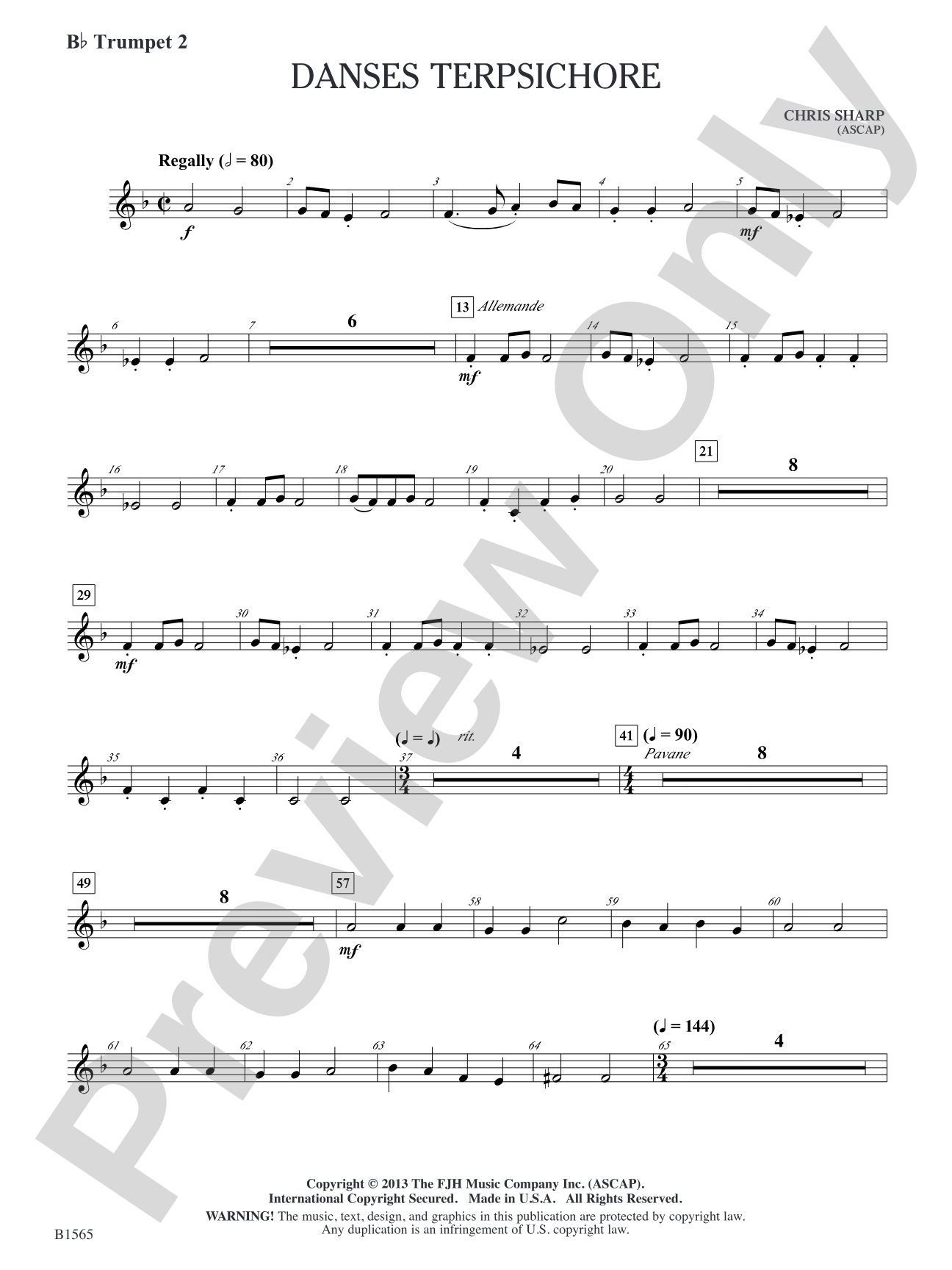 Danses Terpsichore: B-flat Trumpet 2