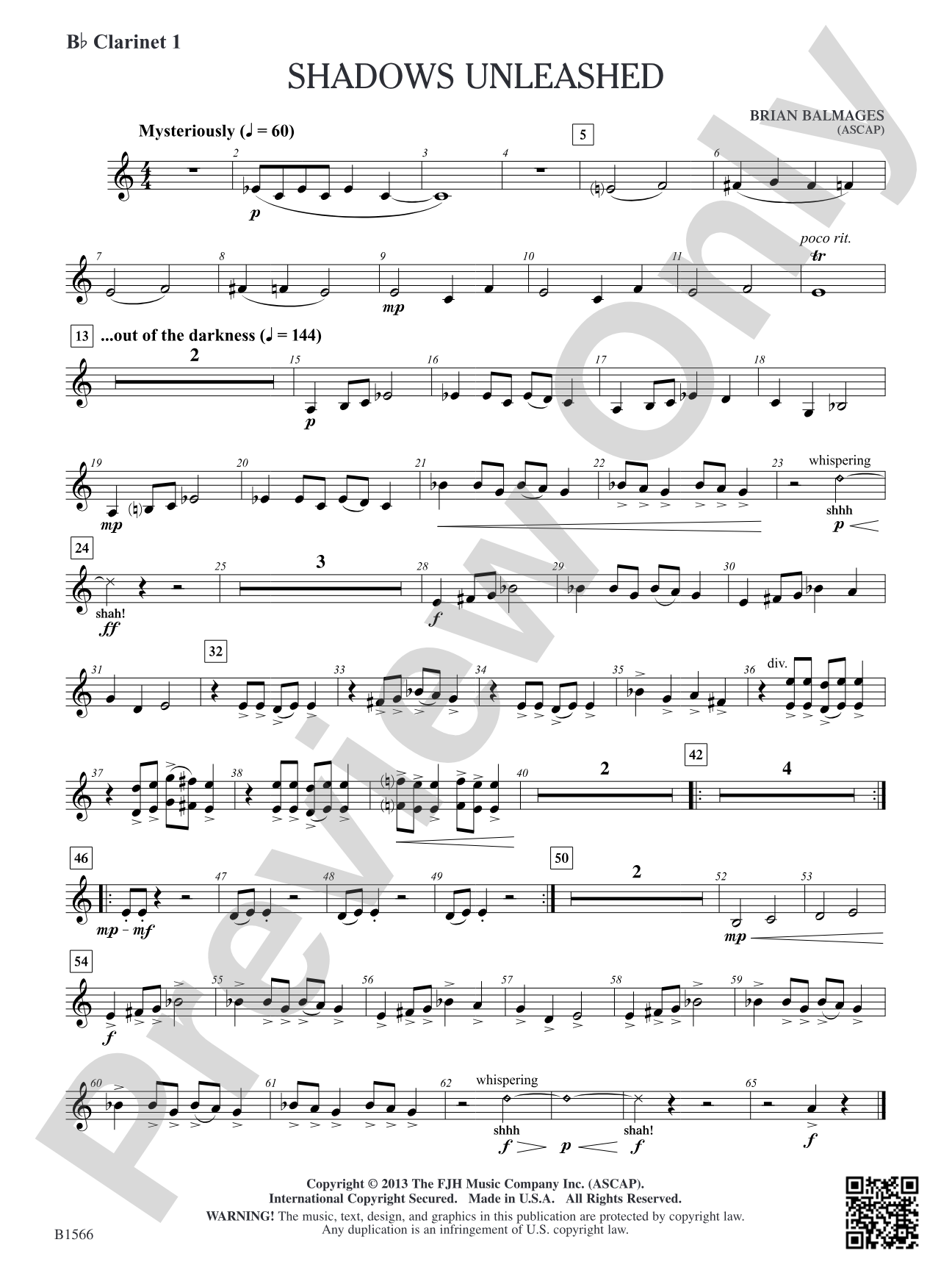 Shadows Unleashed: B-flat Clarinet 1