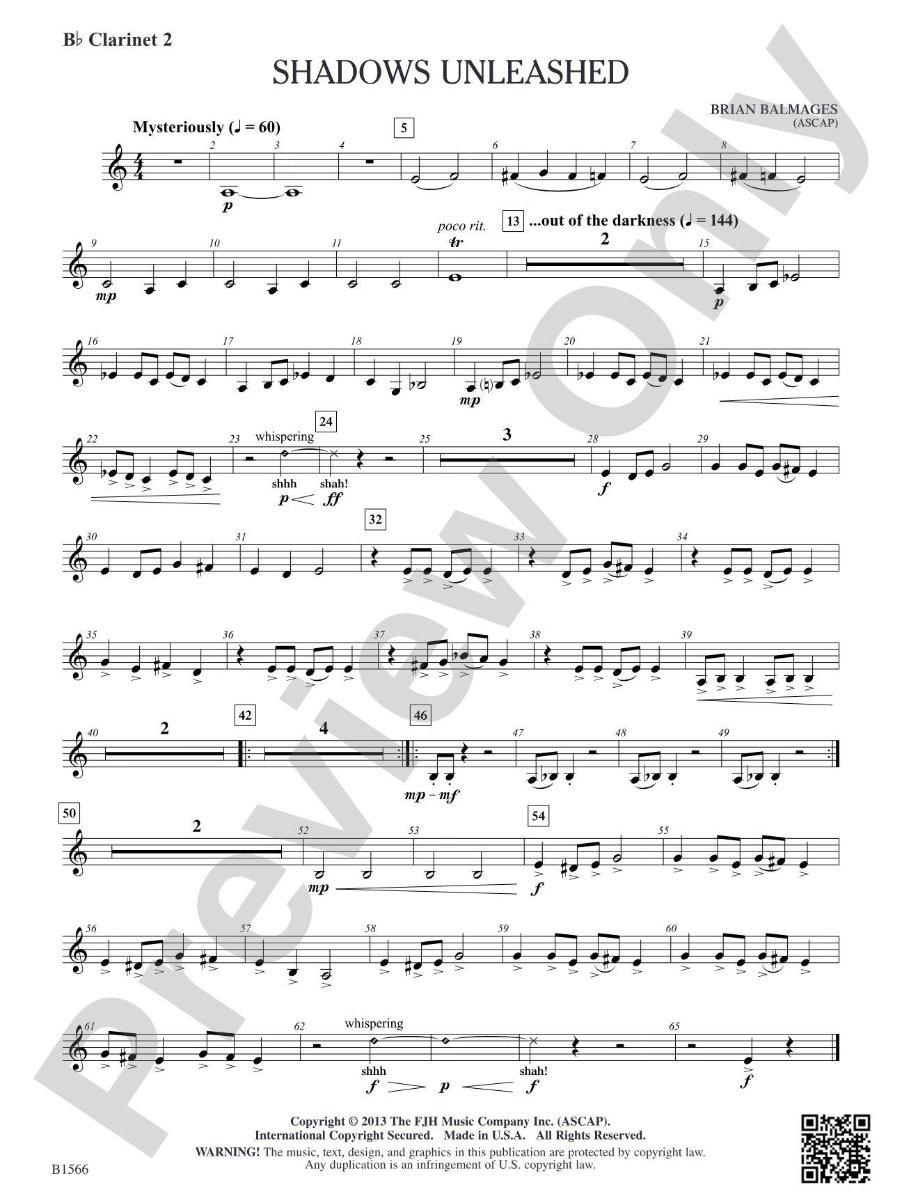 Shadows Unleashed: B-flat Clarinet 2