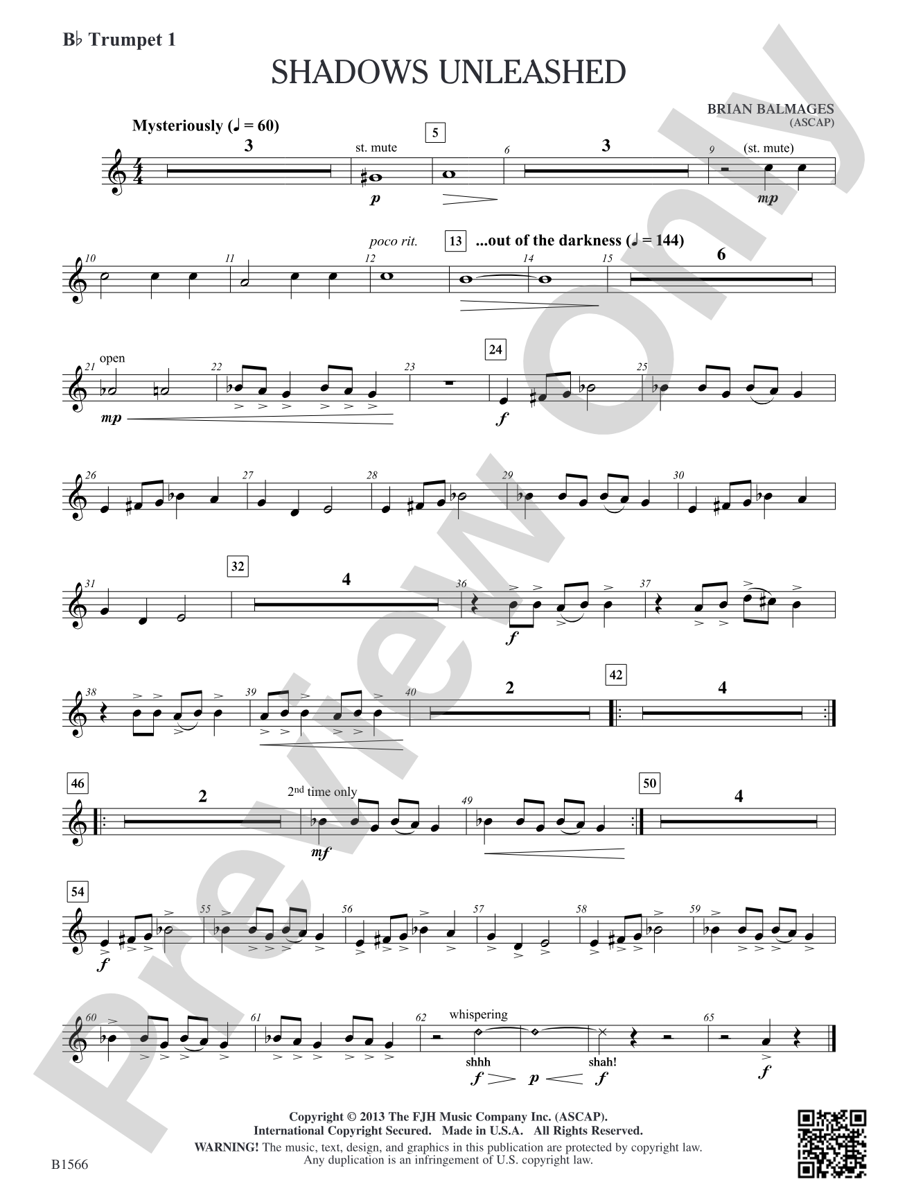 Shadows Unleashed: B-flat Trumpet 1