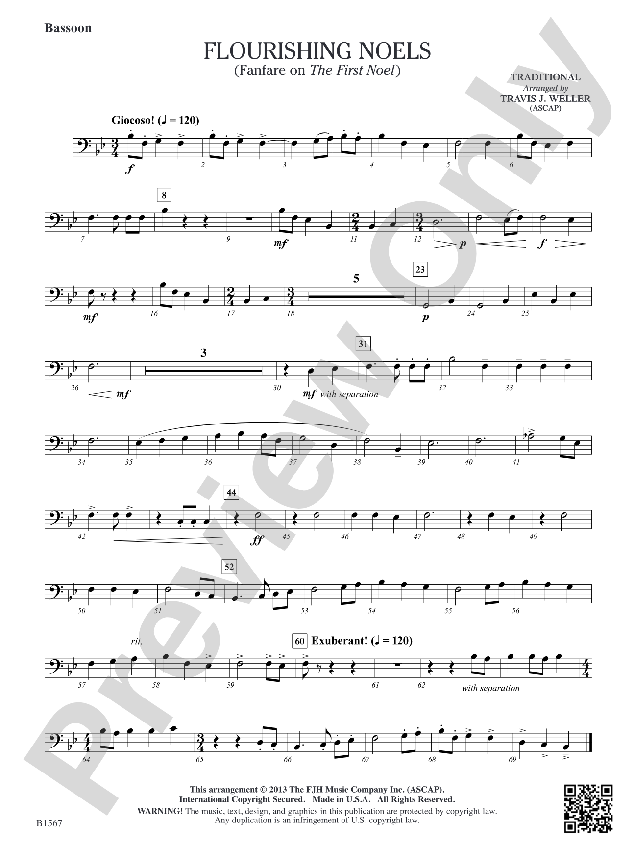 Flourishing Noels (Fanfare on The First Noel): Bassoon