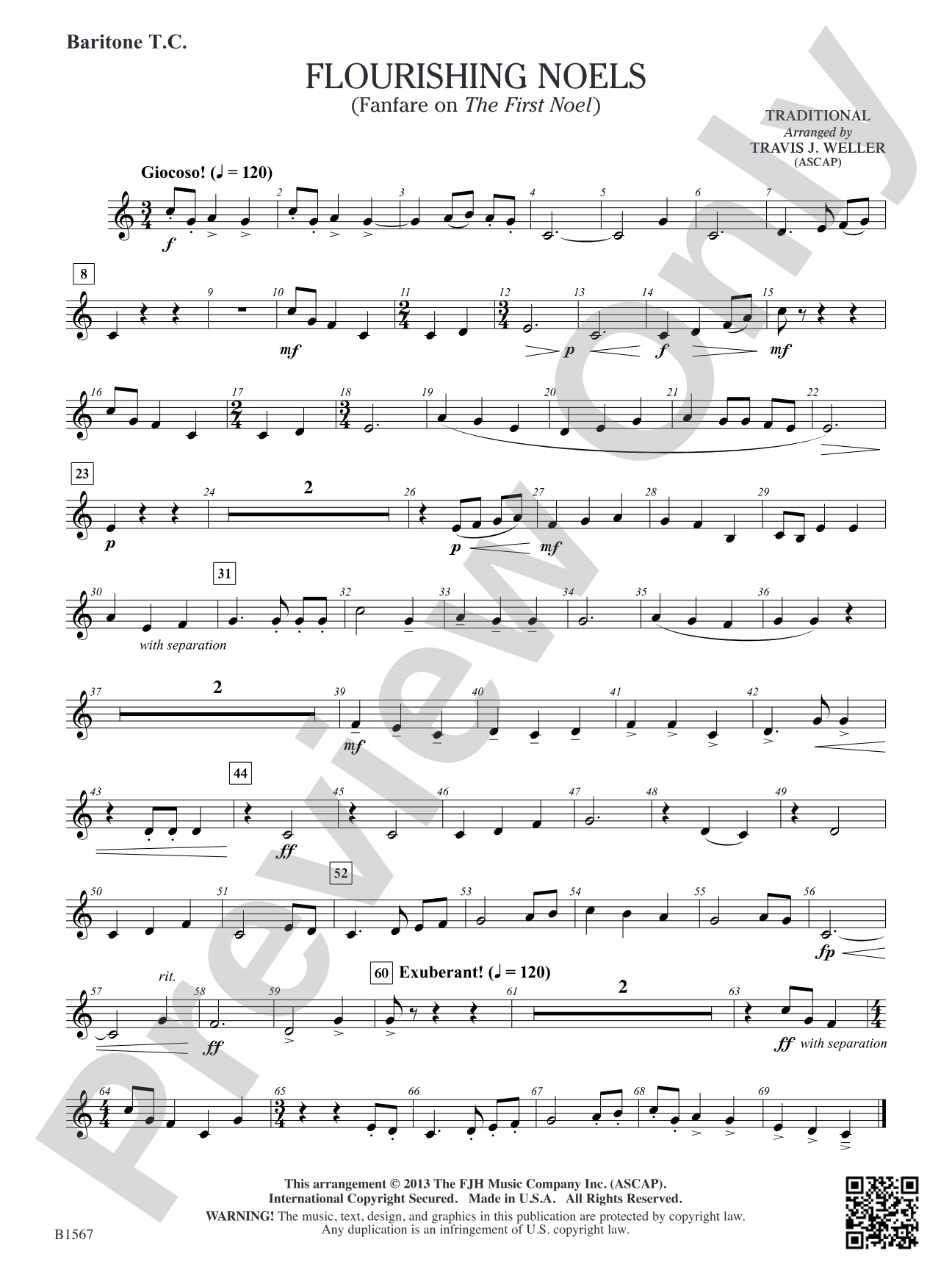 Flourishing Noels (Fanfare on The First Noel): Baritone T.C.