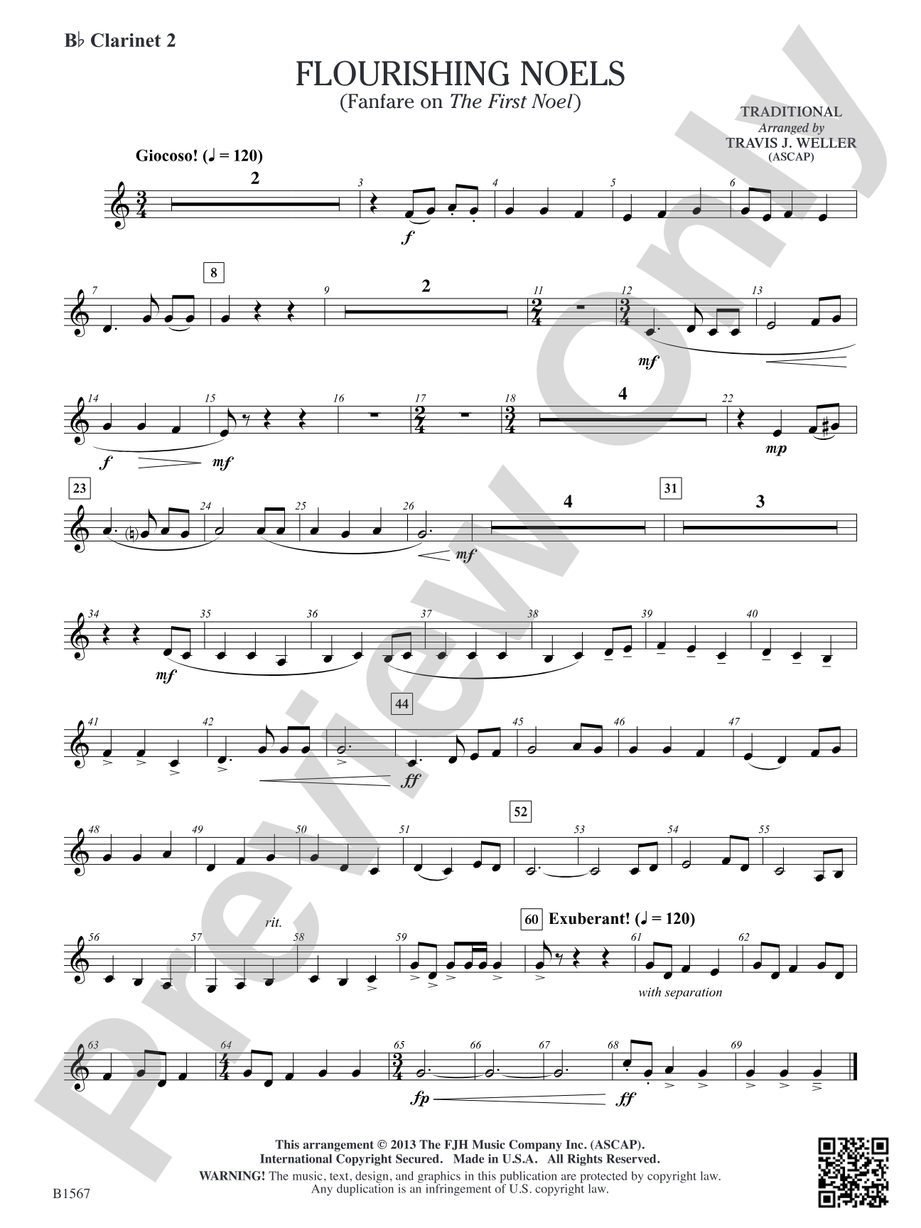 Flourishing Noels (Fanfare on The First Noel): B-flat Clarinet 2