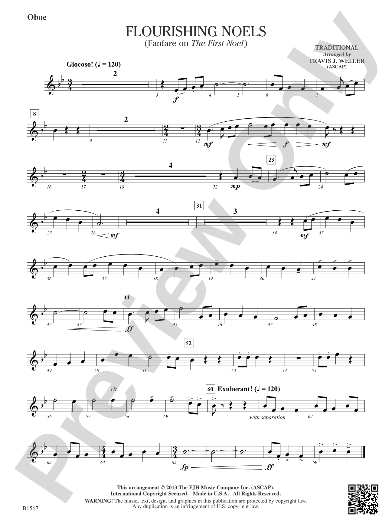 Flourishing Noels (Fanfare on The First Noel): Oboe