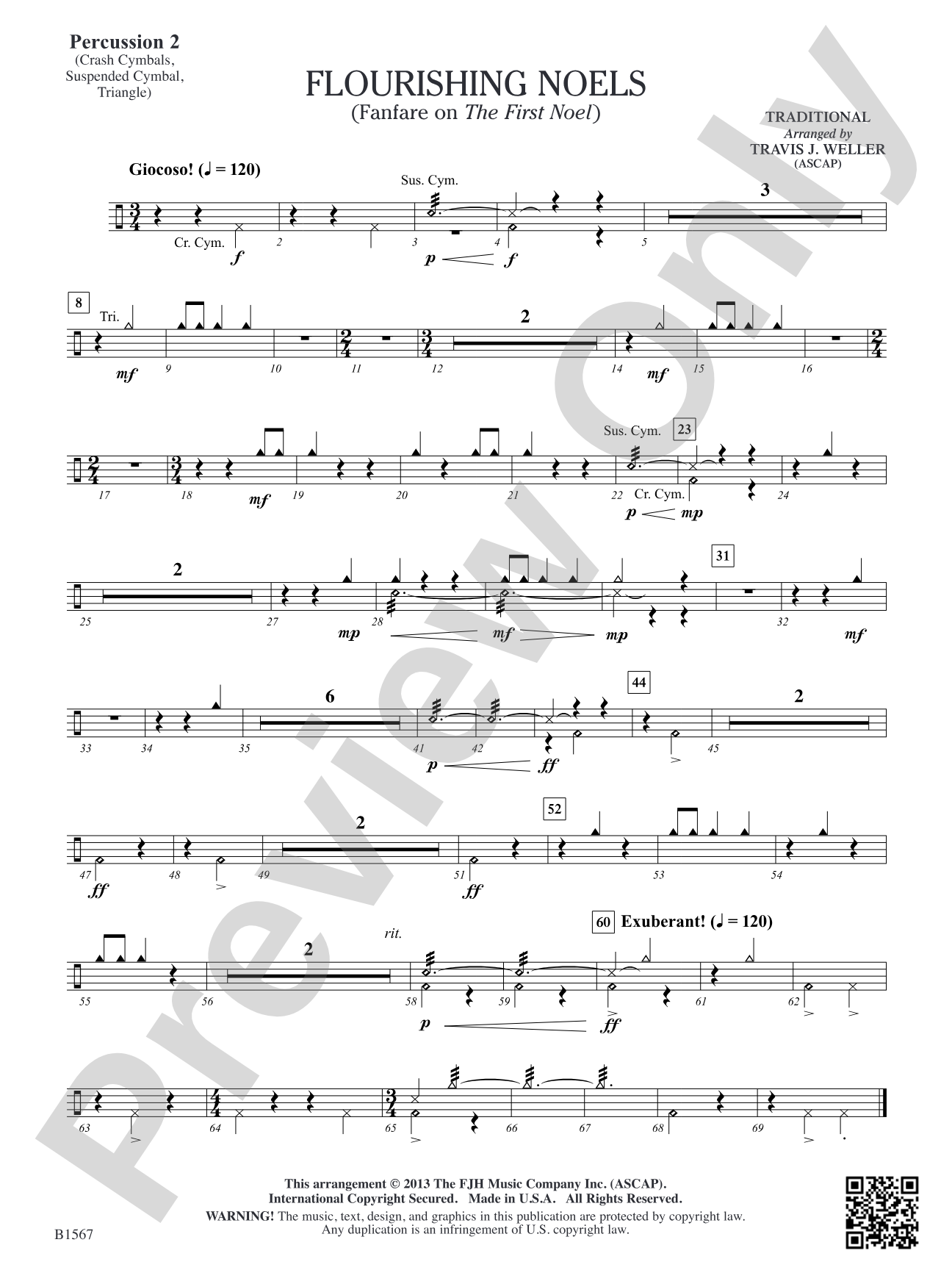 Flourishing Noels (Fanfare on The First Noel): Percussion 2