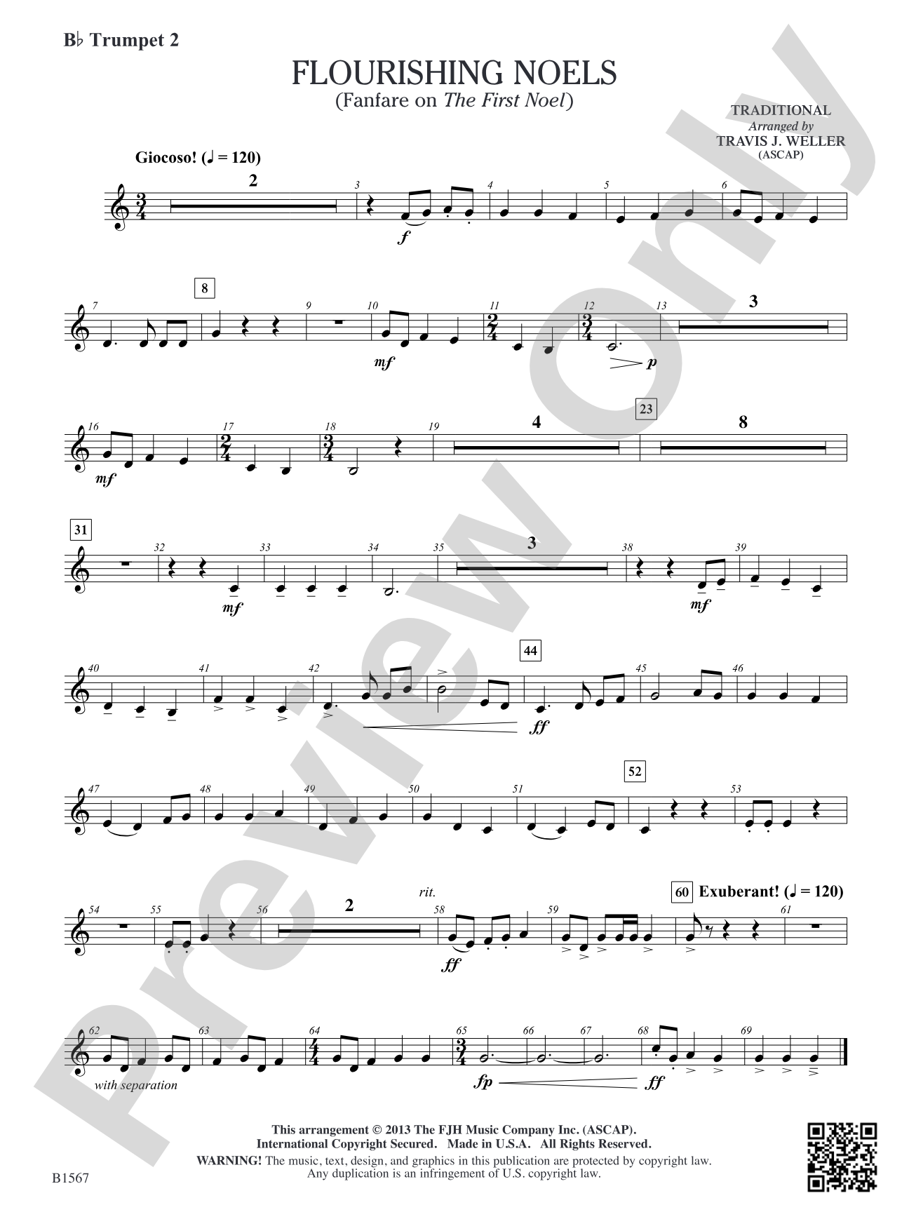 Flourishing Noels (Fanfare on The First Noel): B-flat Trumpet 2