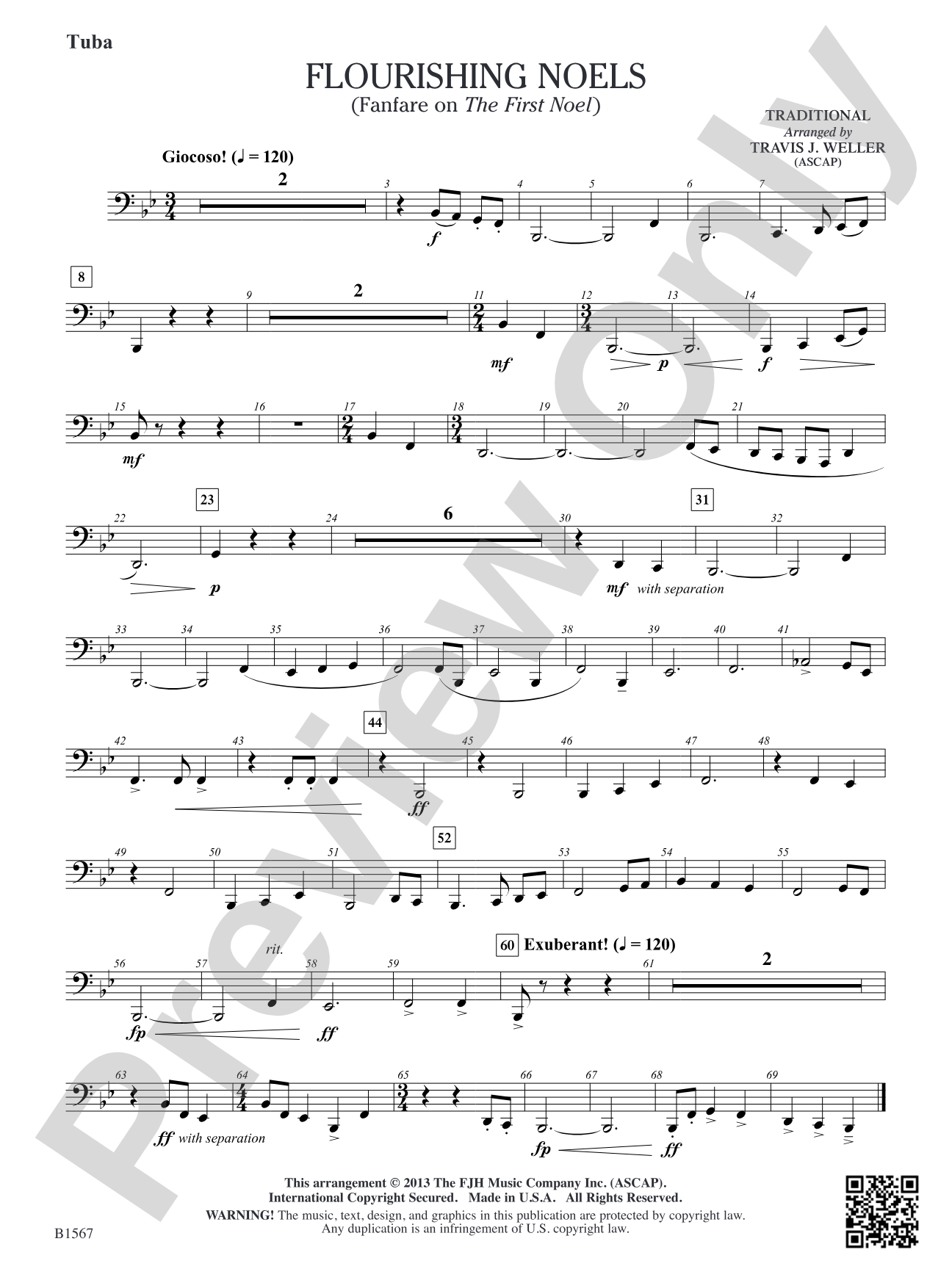 Flourishing Noels (Fanfare on The First Noel): Tuba