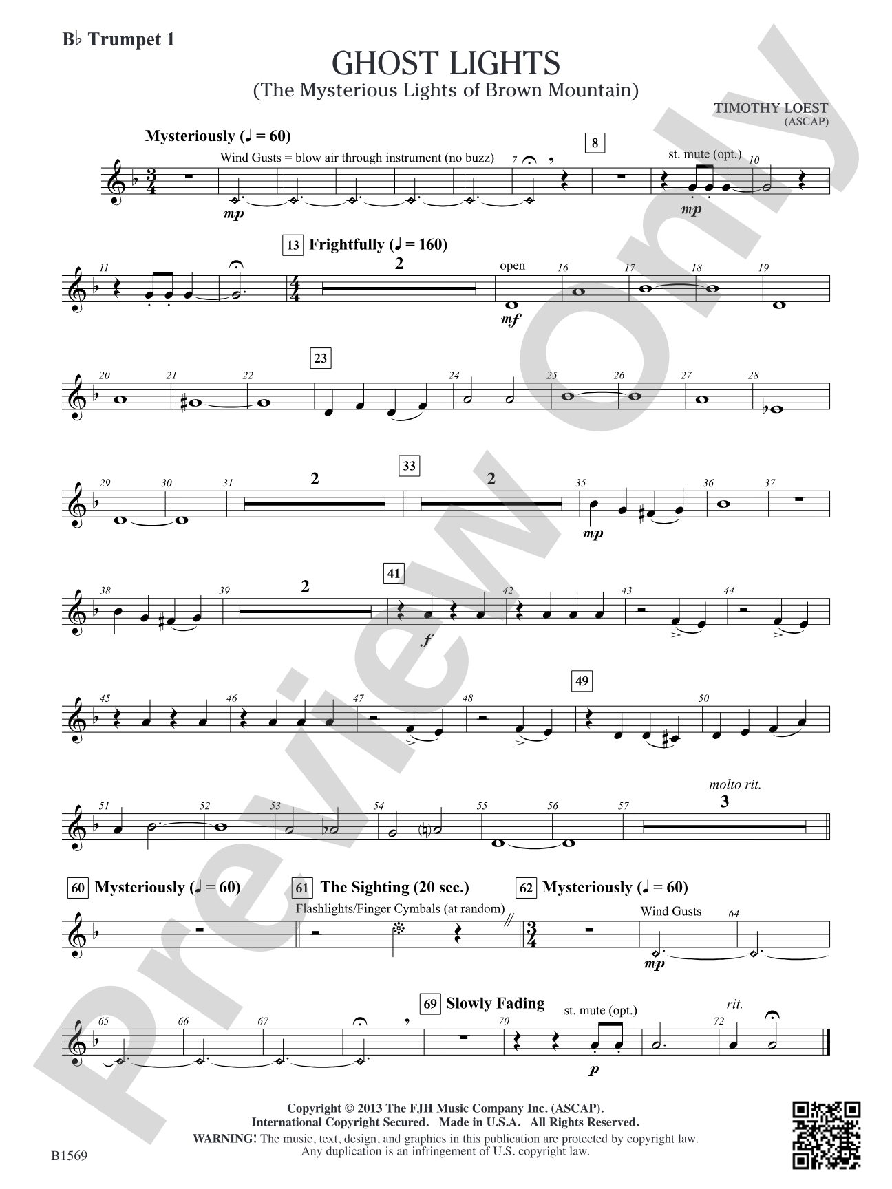 Ghost Lights: B-flat Trumpet 1