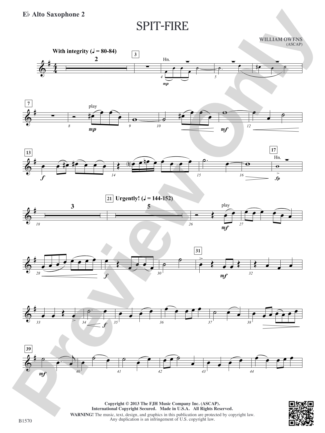 Spit-Fire: E-flat Alto Saxophone 2