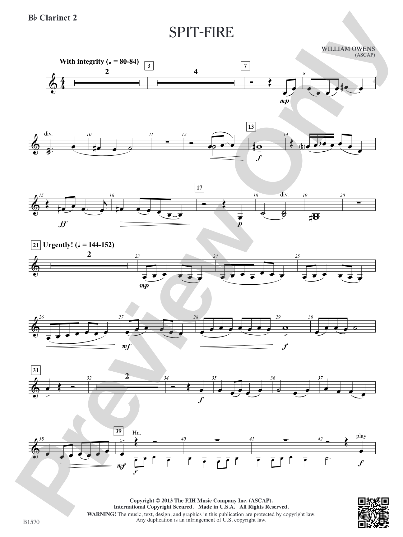 Spit-Fire: B-flat Clarinet 2