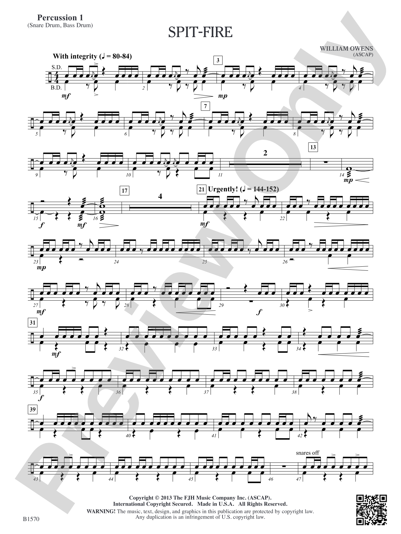 Spit-Fire: Percussion 1