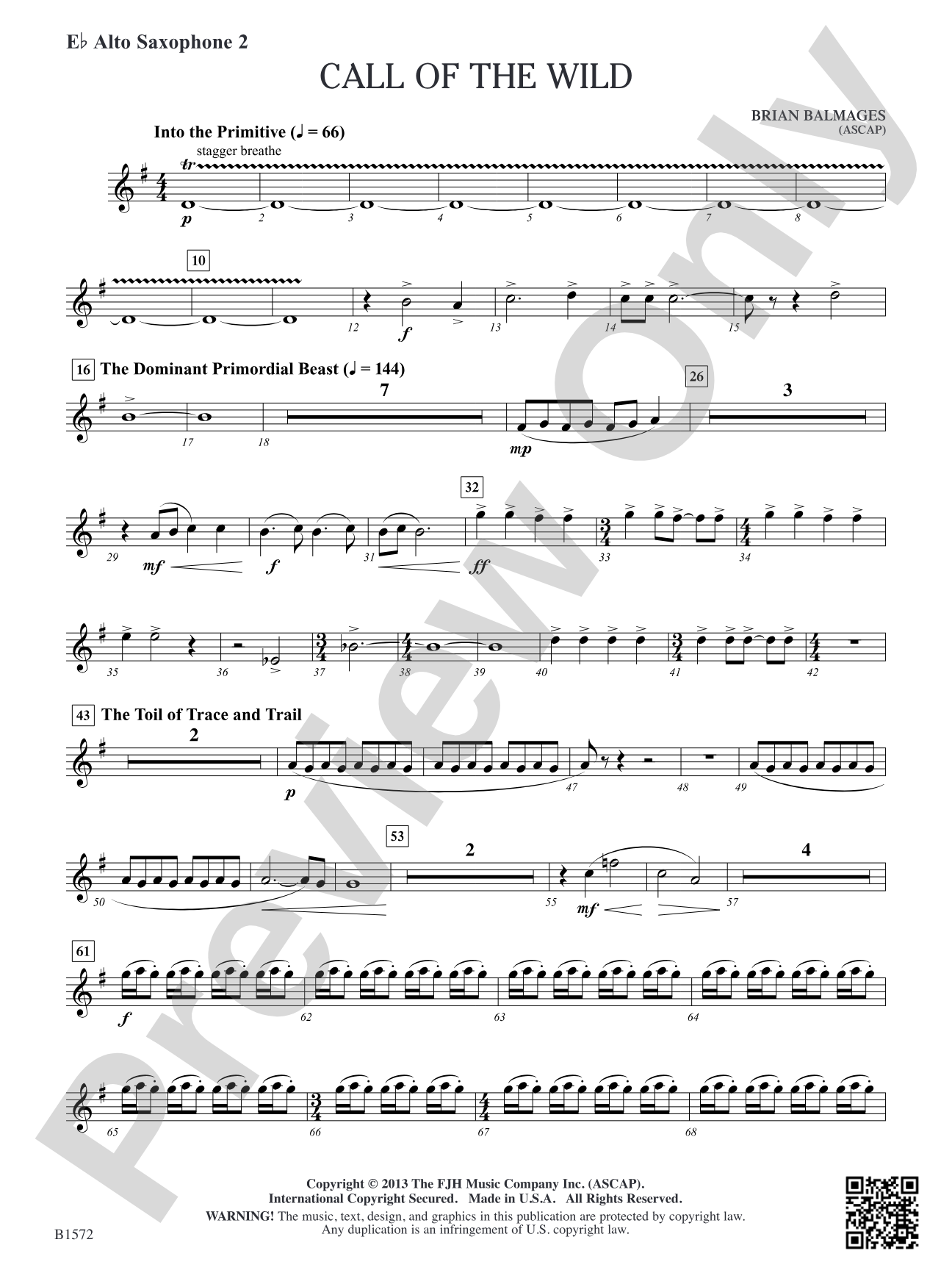 Call of the Wild: E-flat Alto Saxophone 2