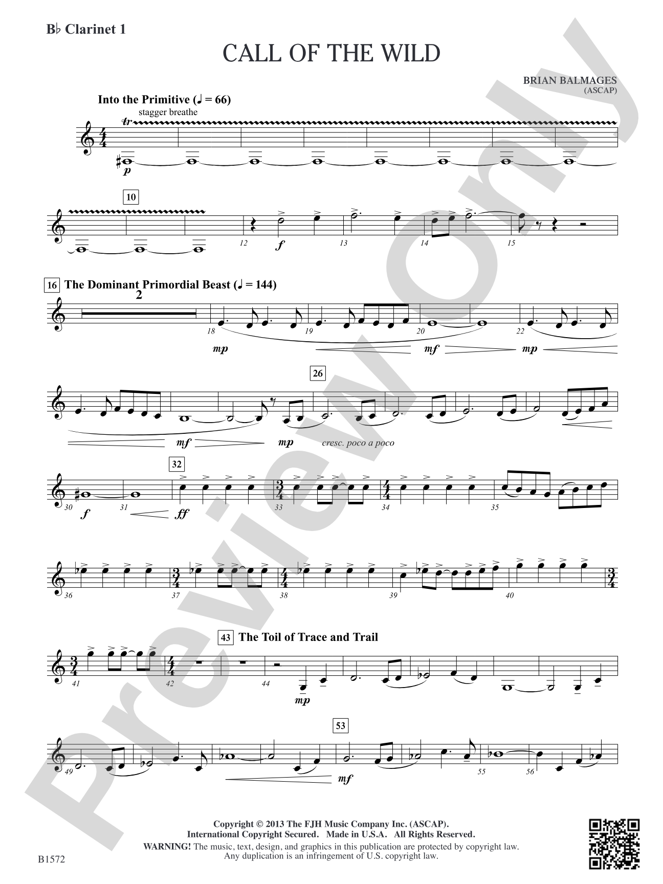 Call of the Wild: B-flat Clarinet 1