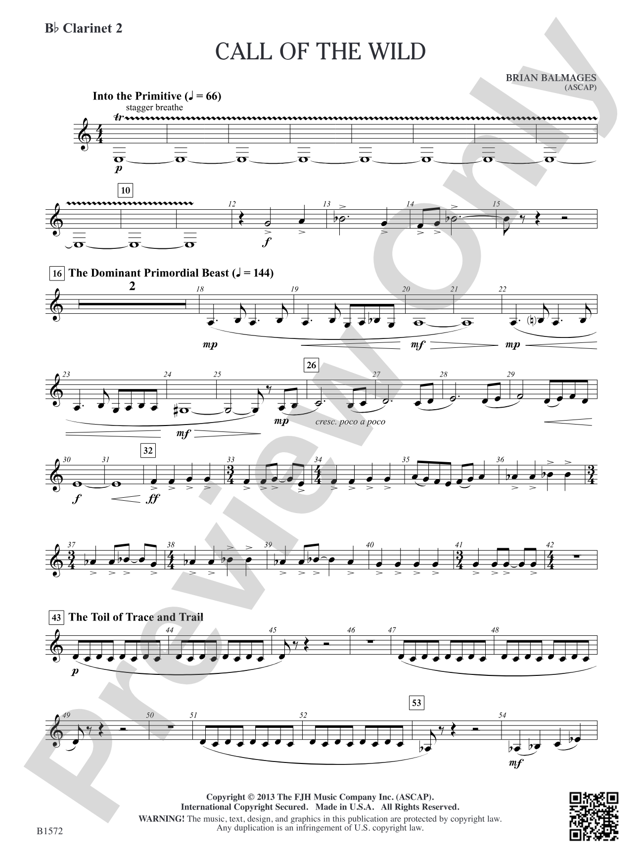 Call of the Wild: B-flat Clarinet 2