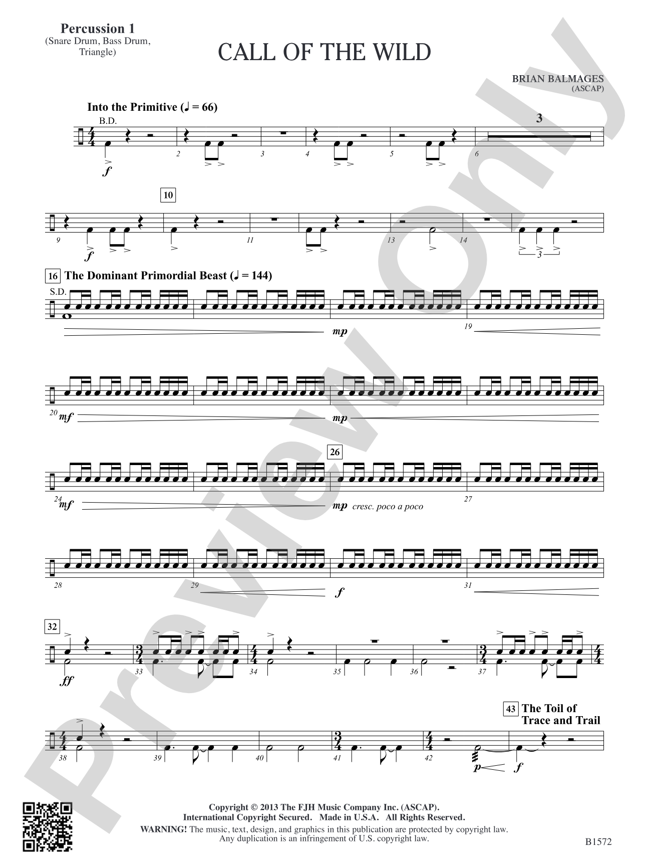 Call of the Wild: Percussion 1