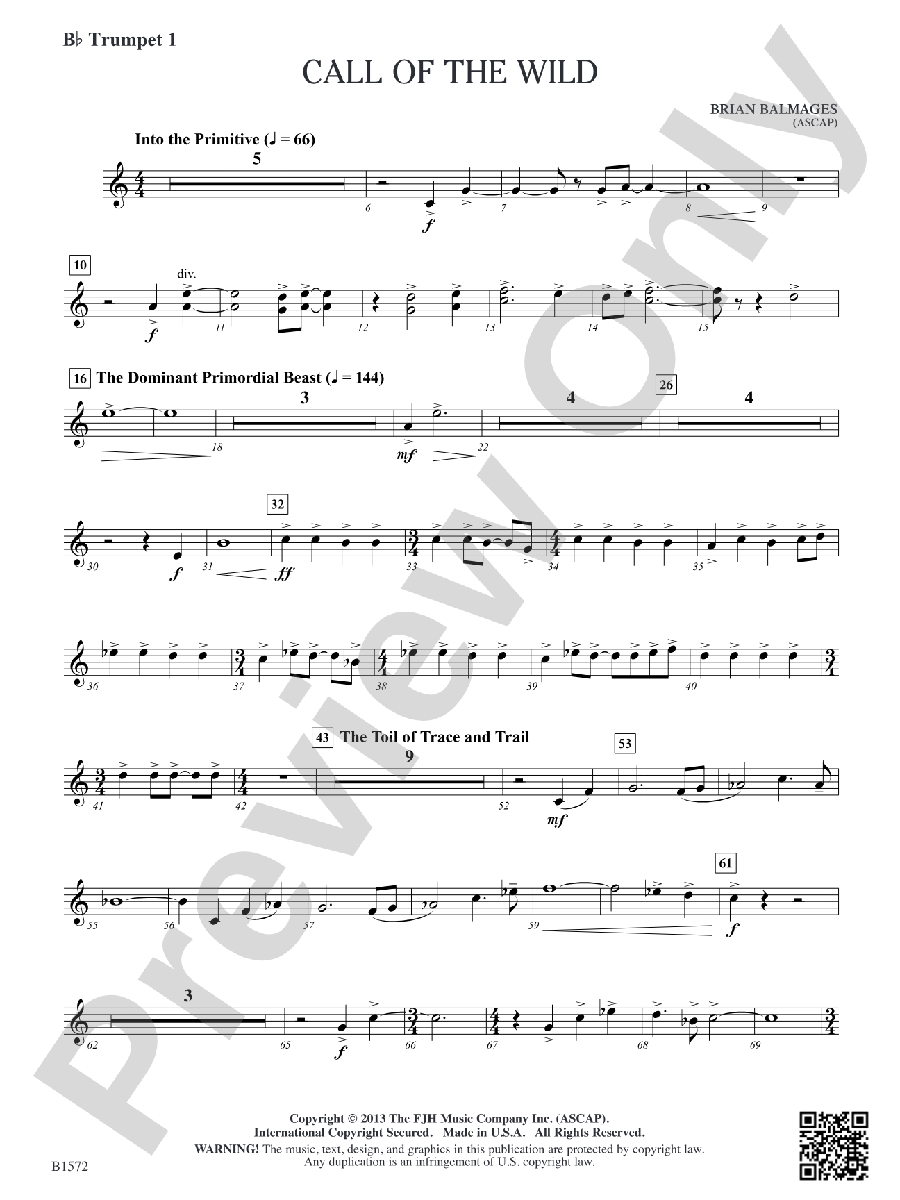 Call of the Wild: B-flat Trumpet 1