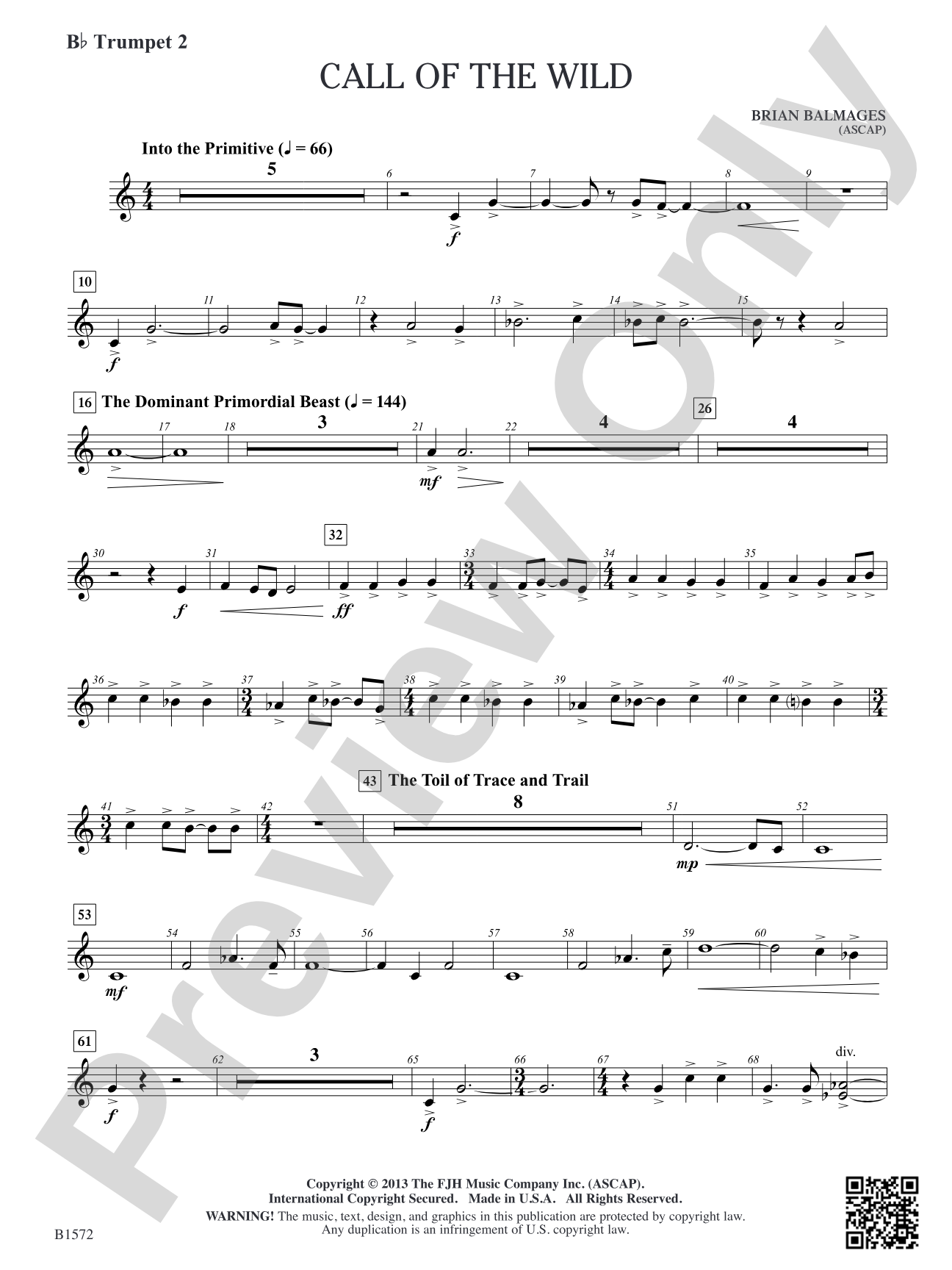 Call of the Wild: B-flat Trumpet 2