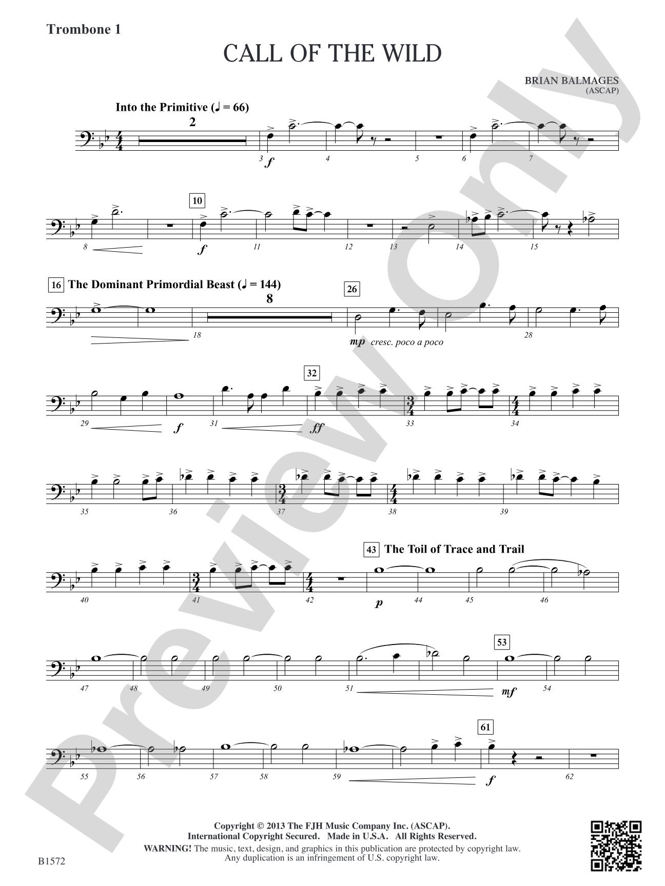 Call of the Wild: Trombone 1