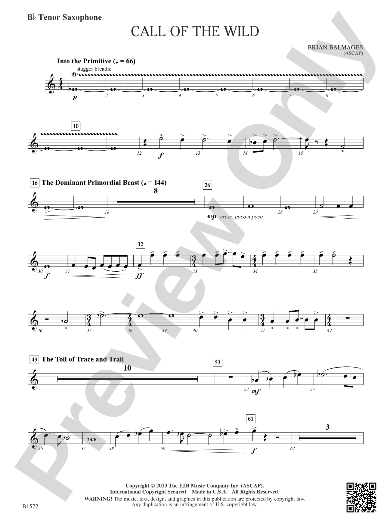 Call of the Wild: B-flat Tenor Saxophone