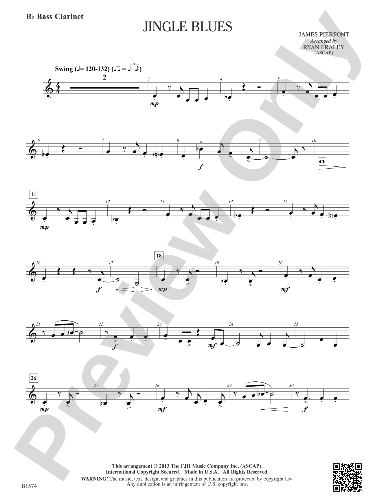 Jingle Blues: B-flat Bass Clarinet