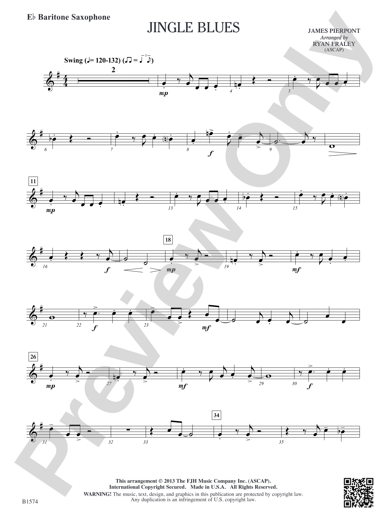 Jingle Blues: E-flat Baritone Saxophone