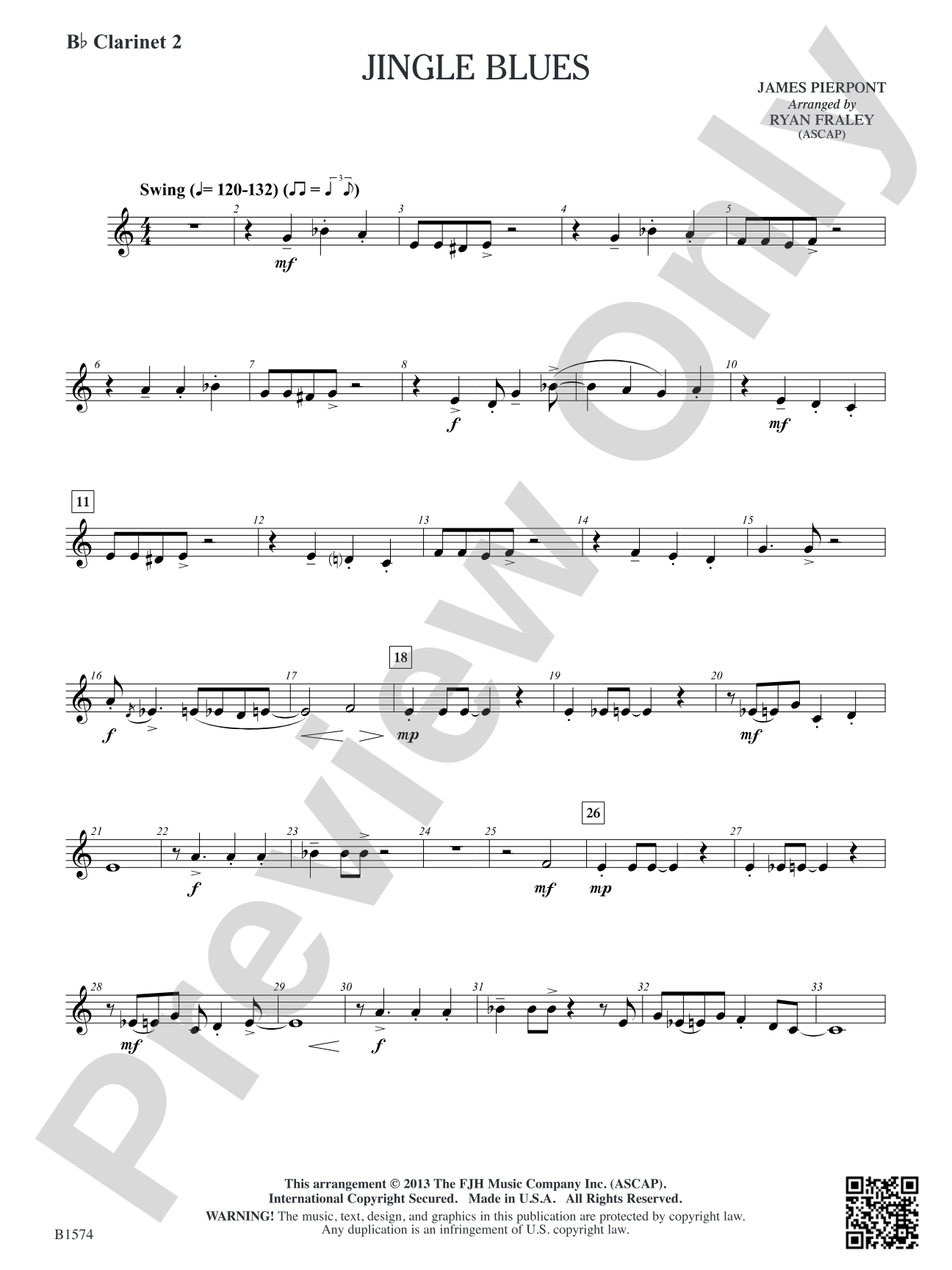 Jingle Blues: B-flat Clarinet 2