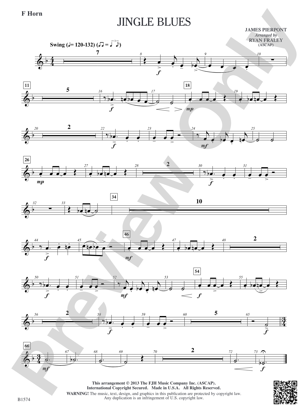 Jingle Blues: F Horn