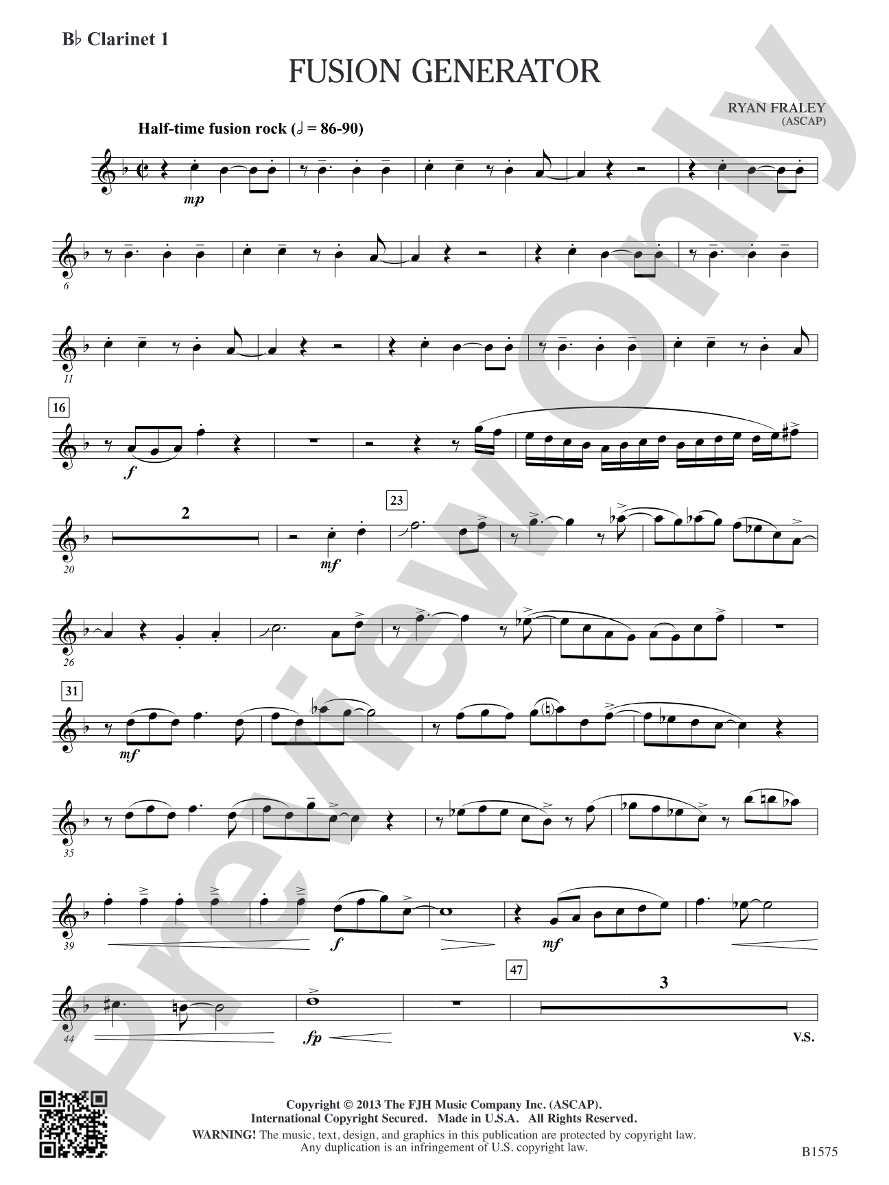 Fusion Generator: B-flat Clarinet 1