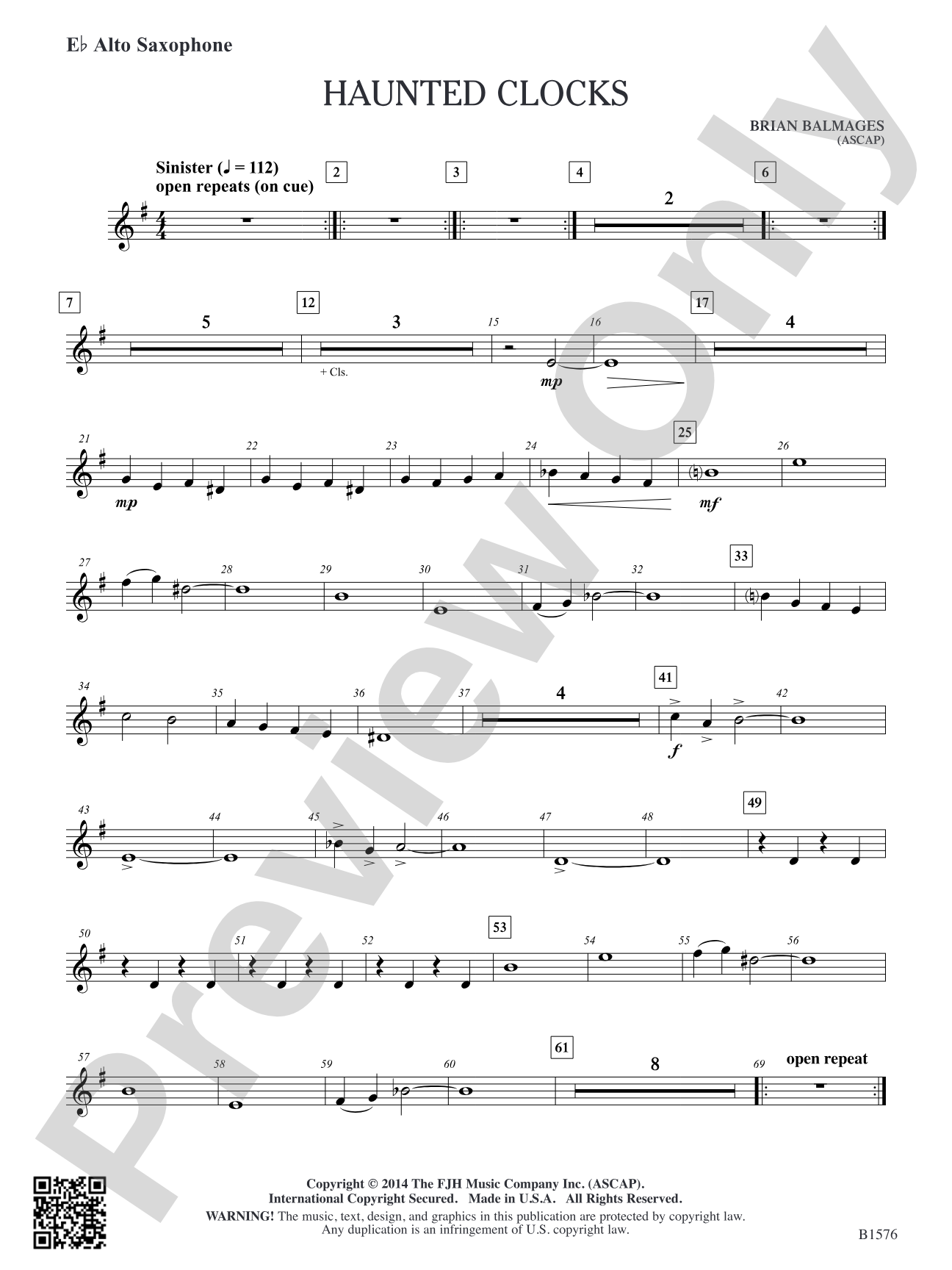 Haunted Clocks: E-flat Alto Saxophone