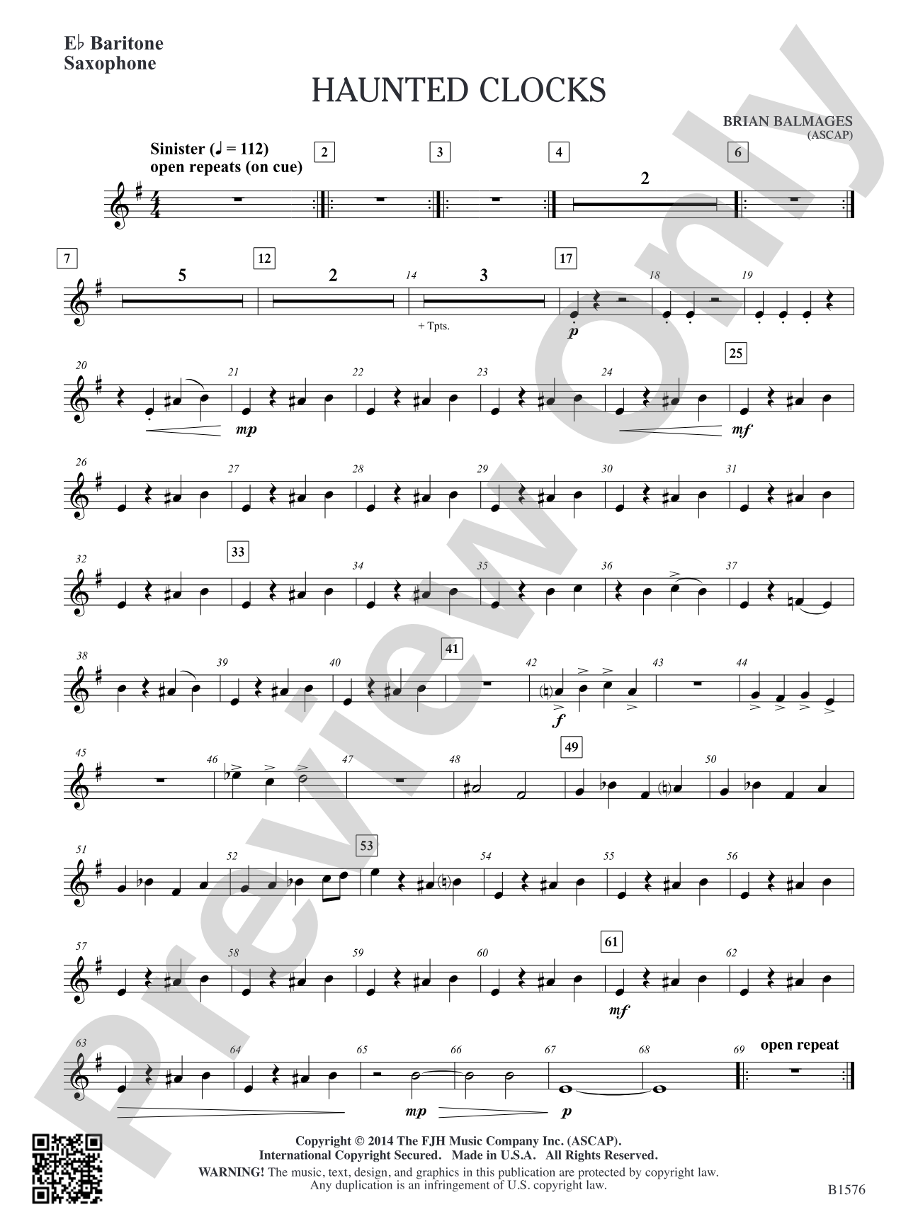 Haunted Clocks: E-flat Baritone Saxophone