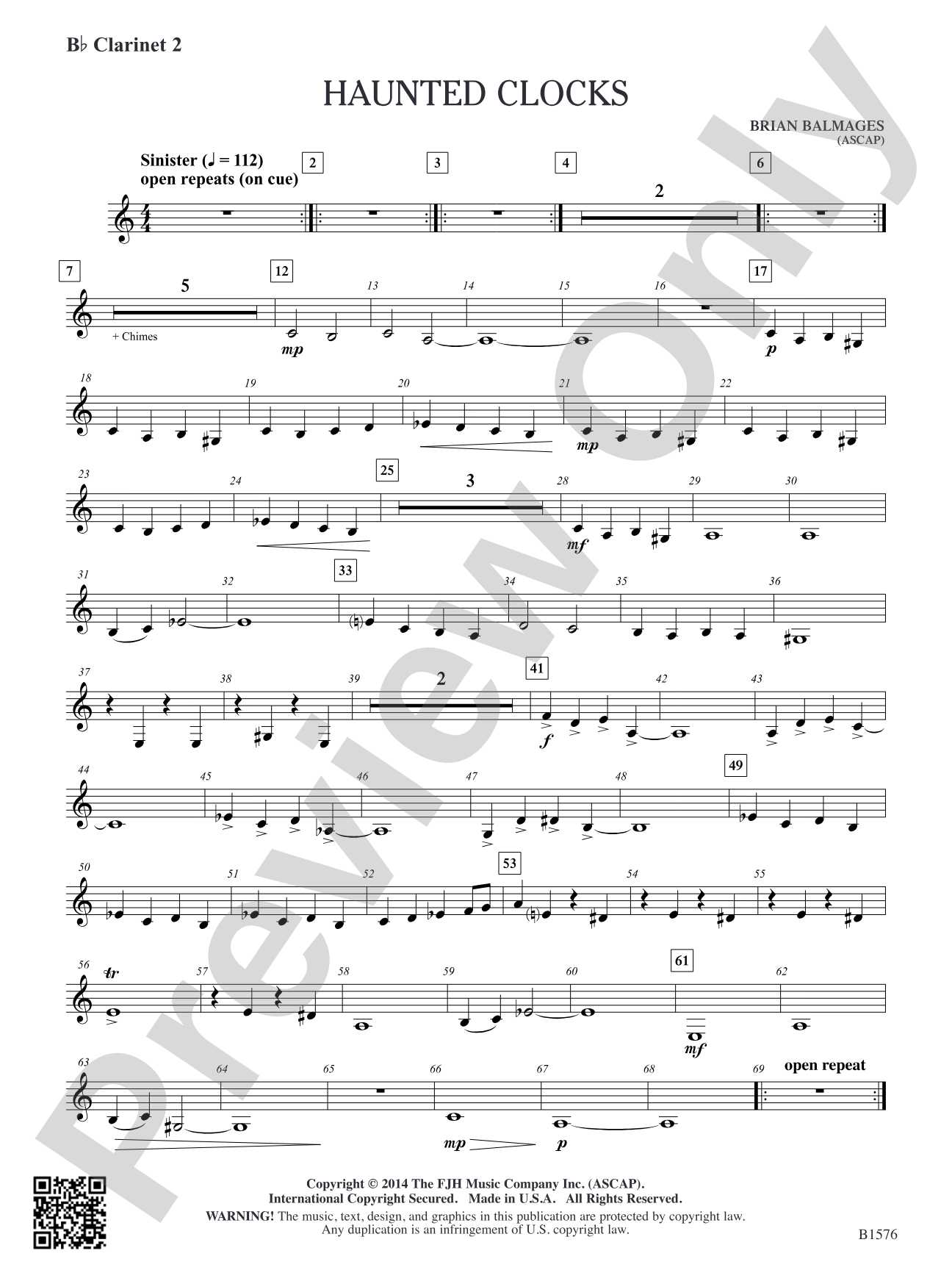 Haunted Clocks: B-flat Clarinet 2