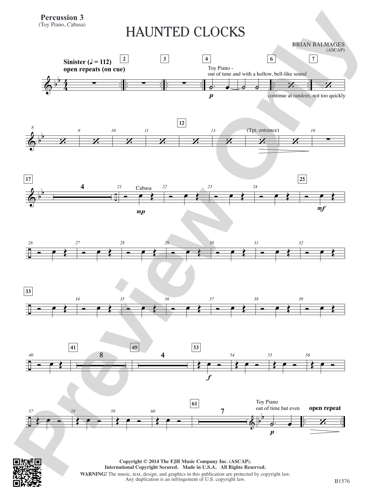 Haunted Clocks: Percussion 3