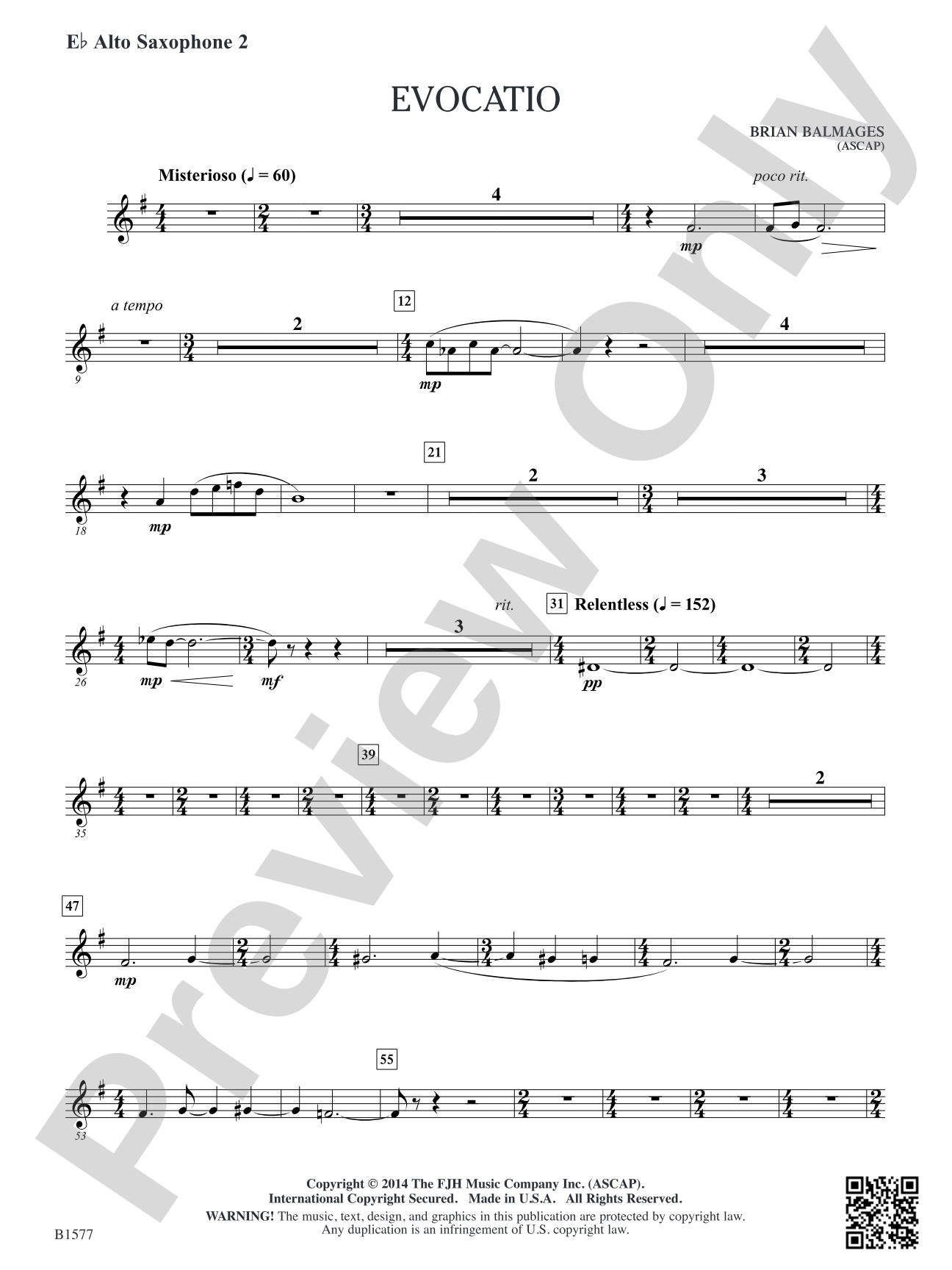Evocatio: E-flat Alto Saxophone 2