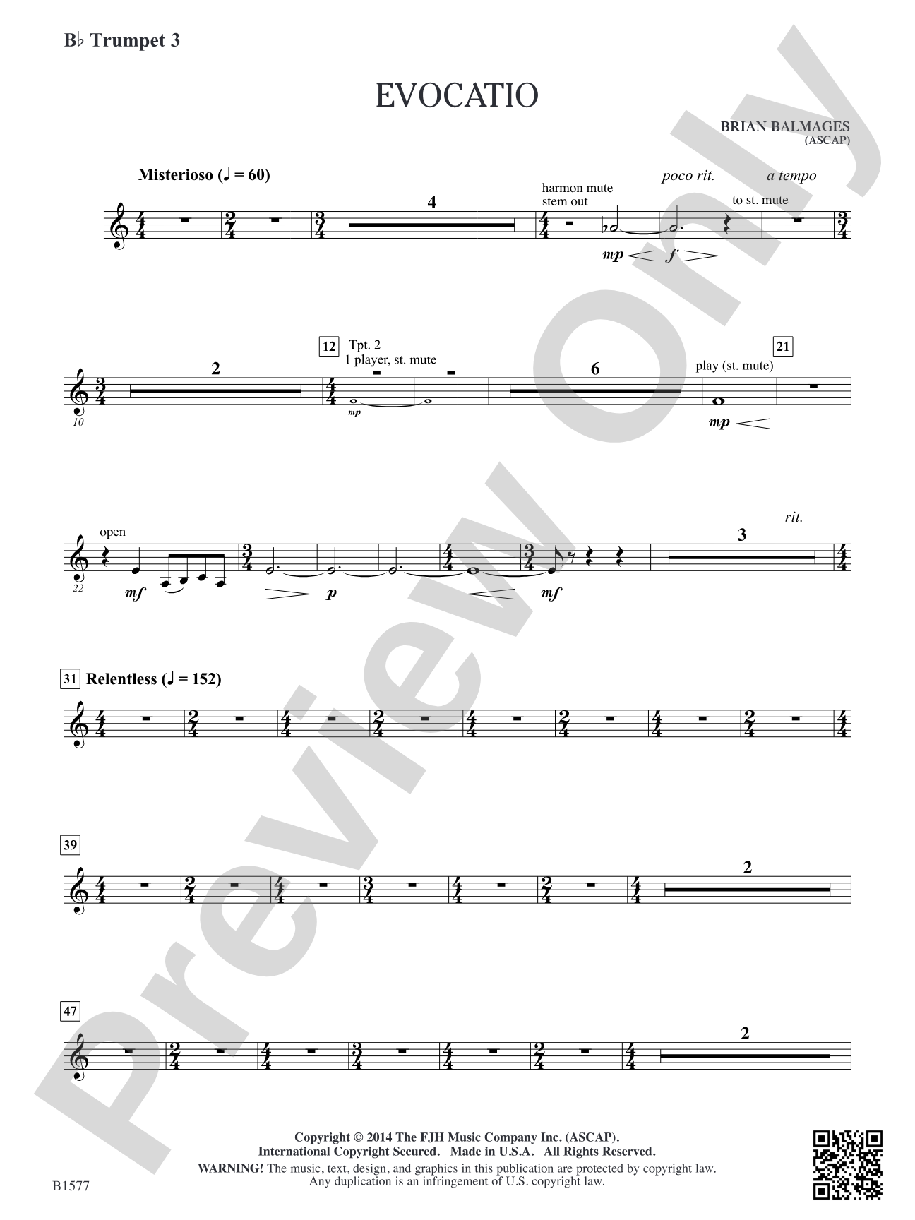 Evocatio: B-flat Trumpet 3