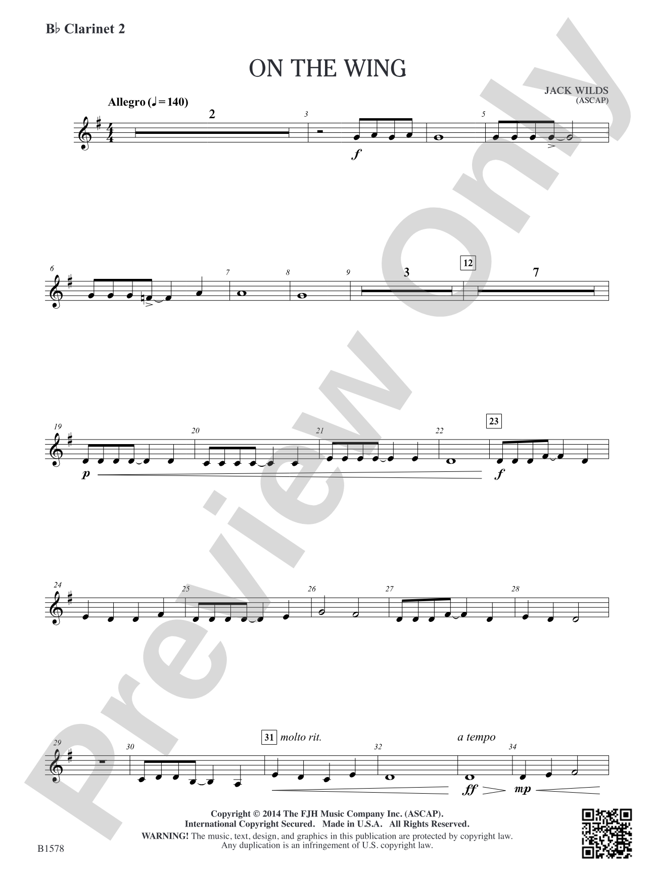 On the Wing: B-flat Clarinet 2