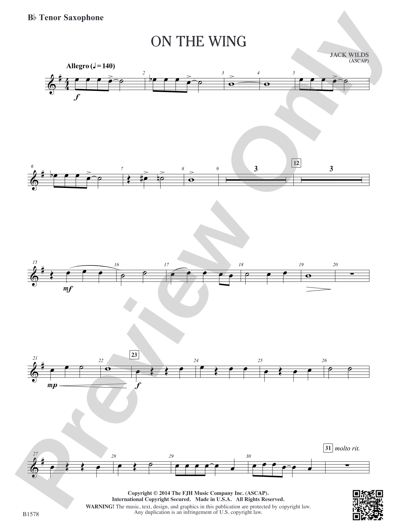 On the Wing: B-flat Tenor Saxophone