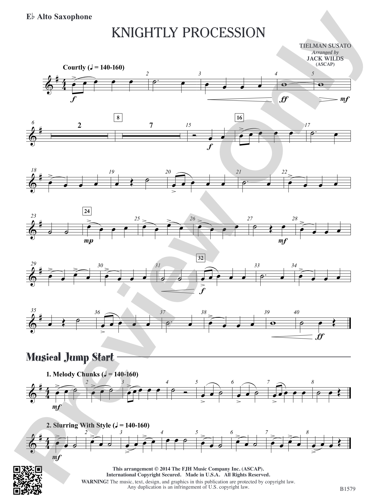 Knightly Procession: E-flat Alto Saxophone