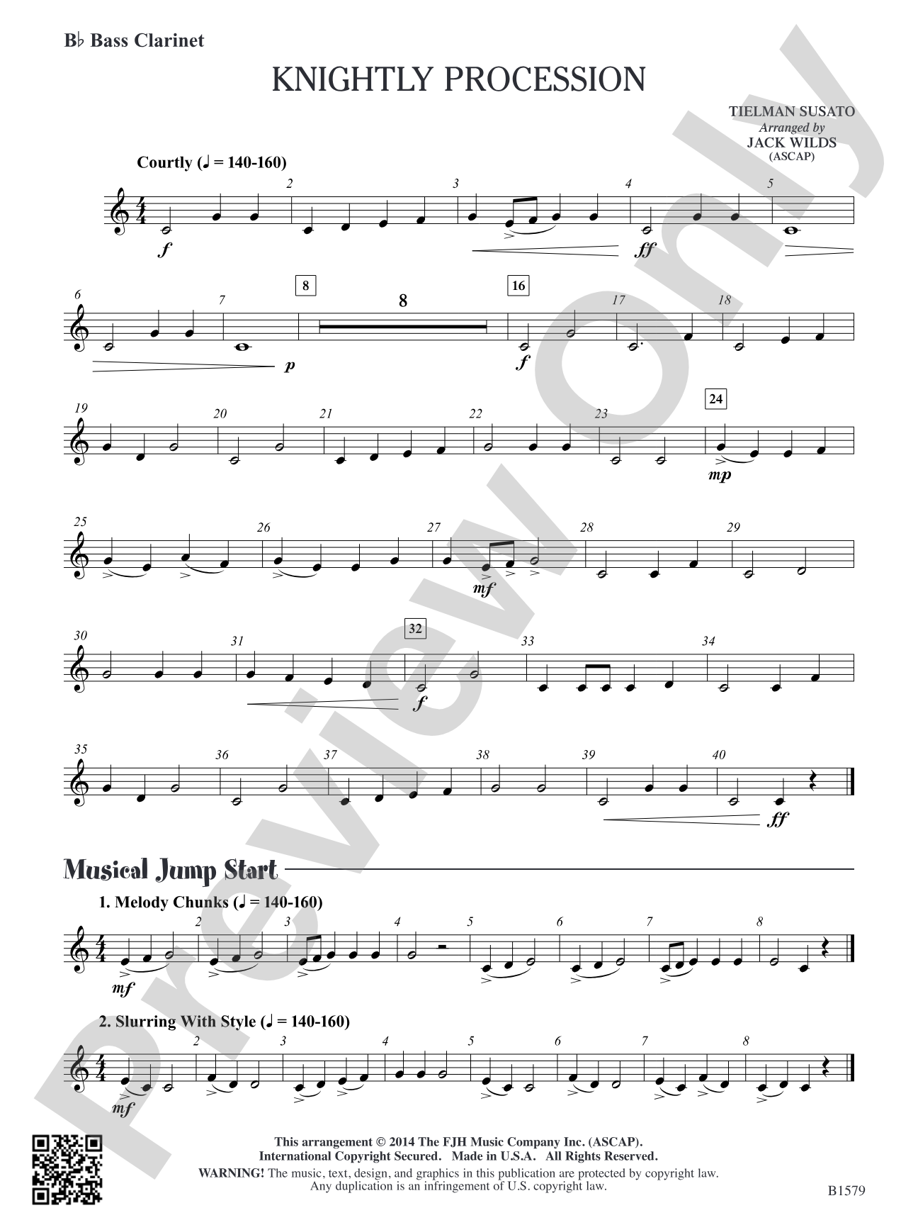 Knightly Procession: B-flat Bass Clarinet