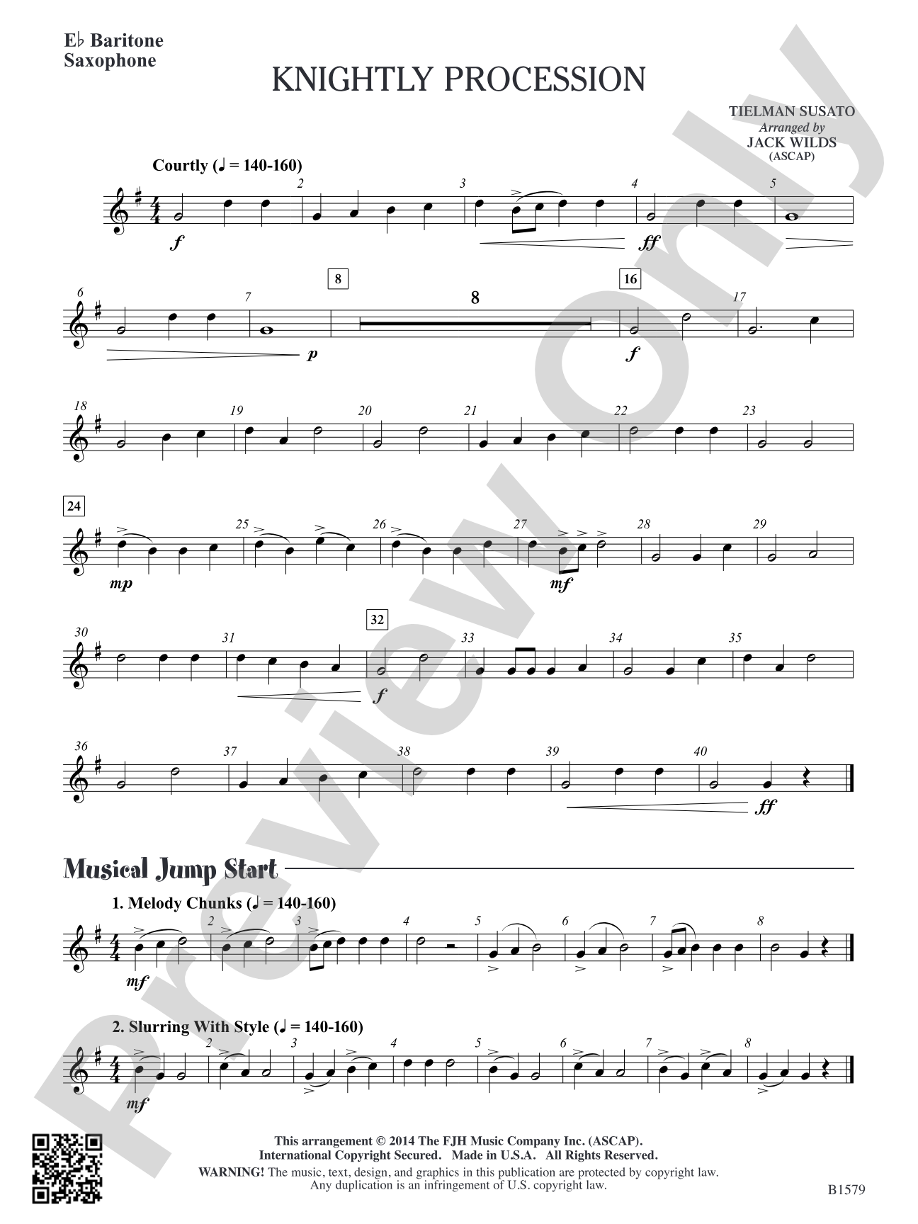 Knightly Procession: E-flat Baritone Saxophone