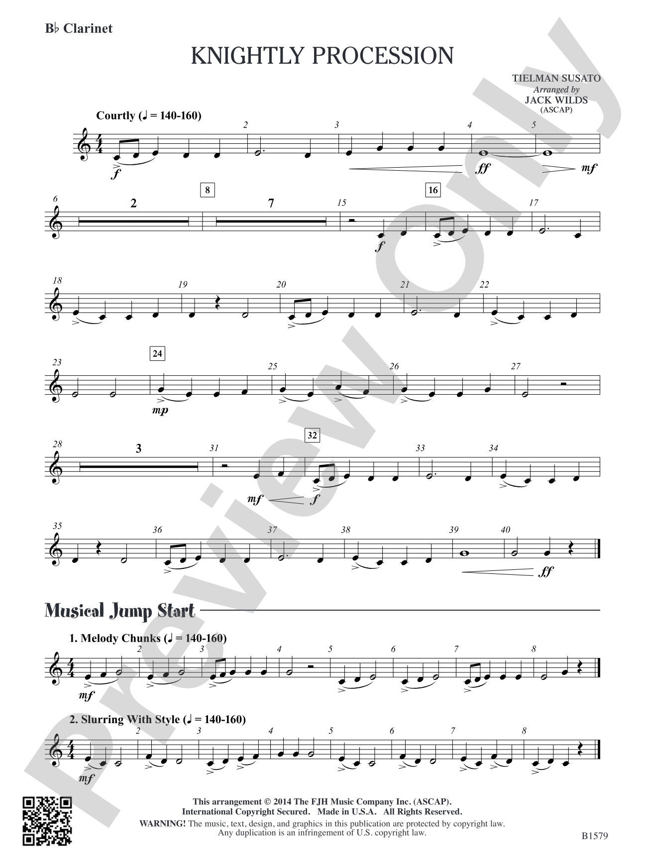 Knightly Procession: B-flat Clarinet