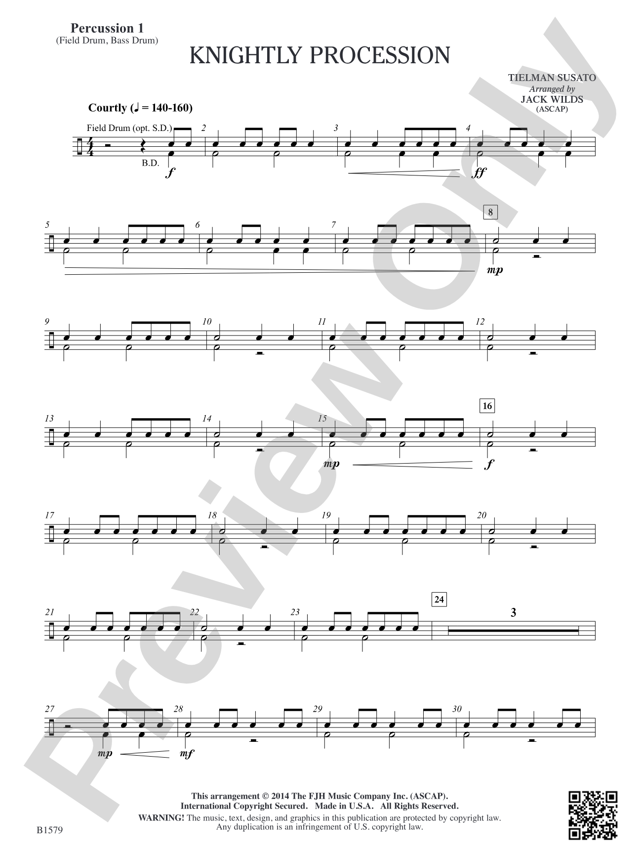 Knightly Procession: Percussion 1