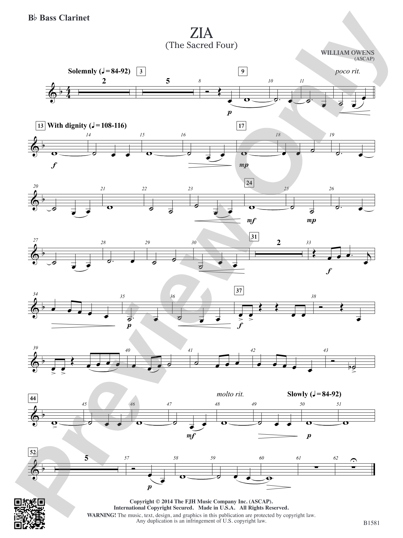 Zia: B-flat Bass Clarinet